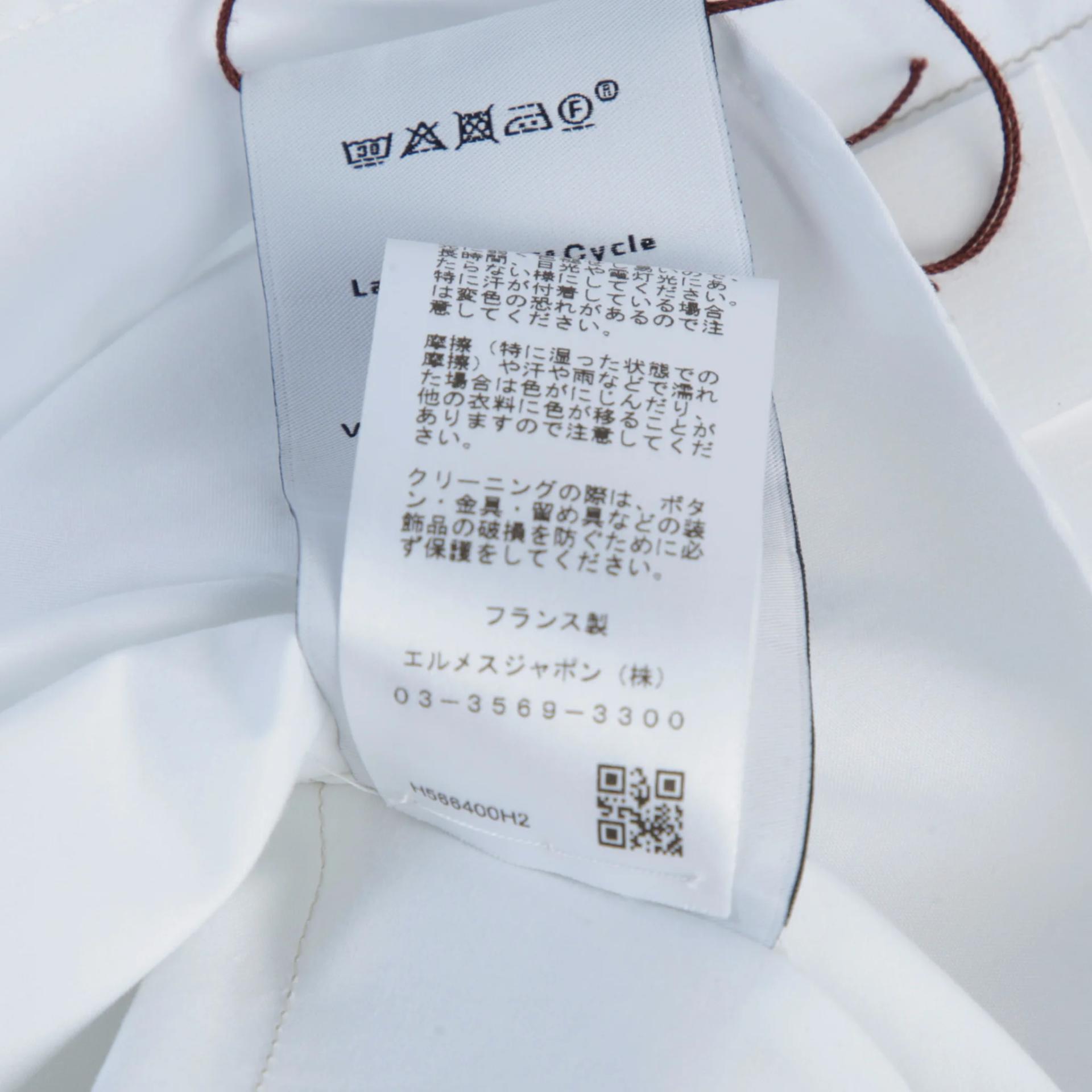 Brand New ( Rank N ) HERMÈS Jockey Boxy fit shirt White Gray Cotton - 6