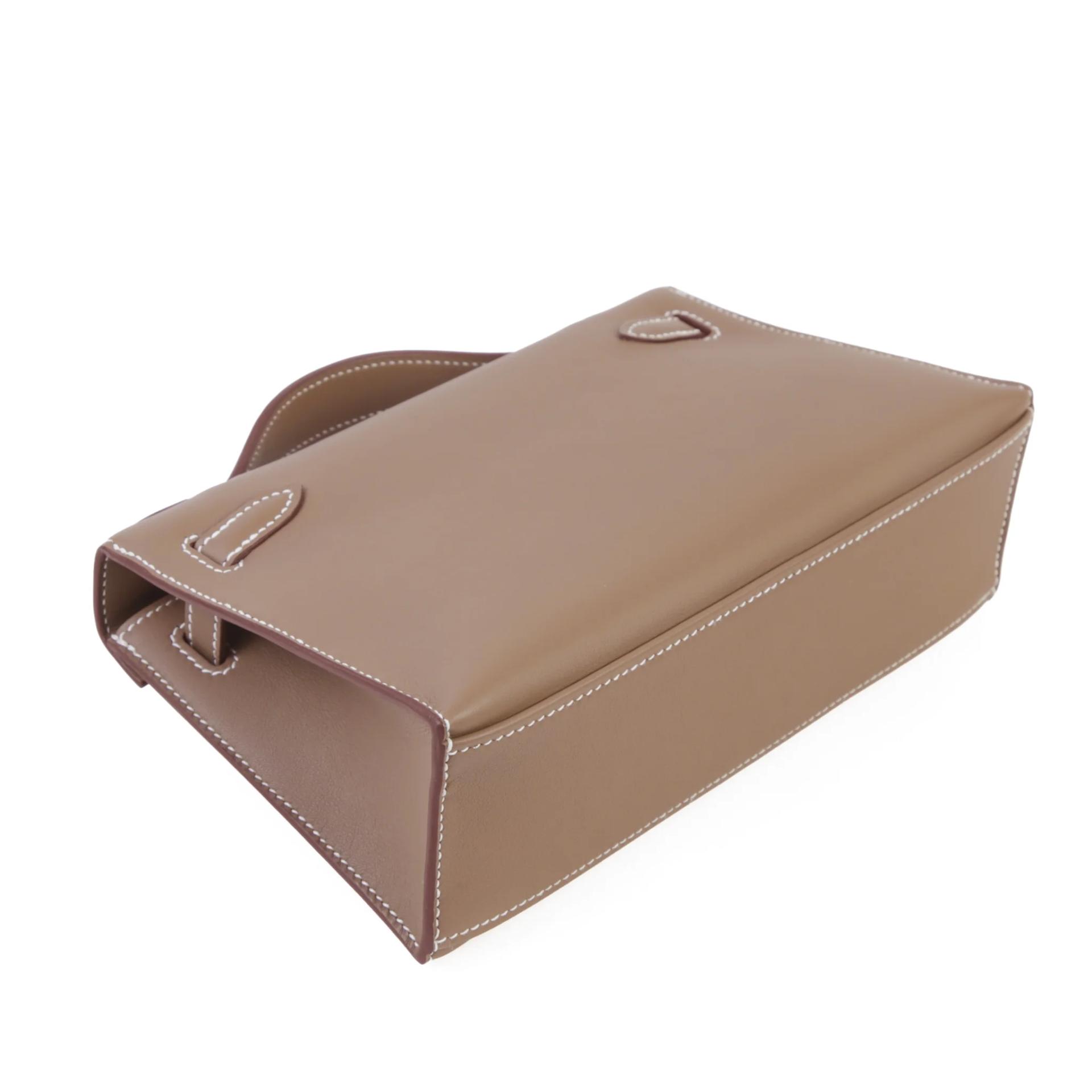 Brand New ( Rank N ) HERMÈS Kelly Pochette Etoupe (18) Swift Palladium hardware G (2026) - 6