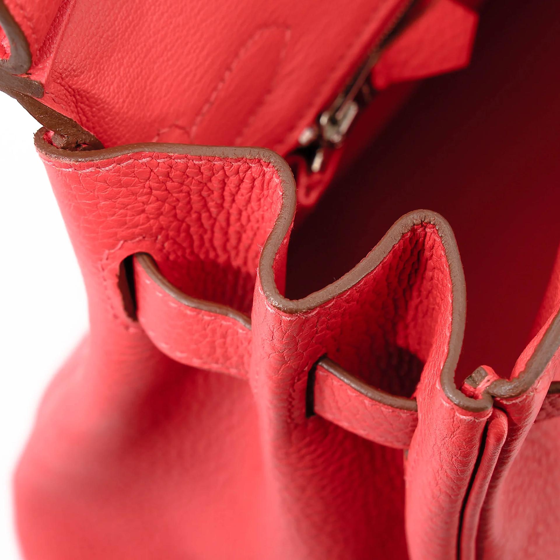 Very Good ( Rank A) HERMÈS Birkin 30 Rose Jaipur (T5) Clemence Palladium hardware Square H (2004) - 21