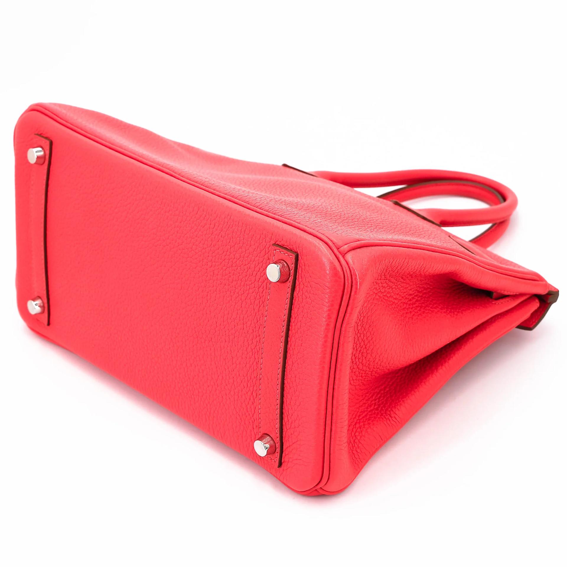 Very Good ( Rank A) HERMÈS Birkin 30 Rose Jaipur (T5) Clemence Palladium hardware Square H (2004) - 6