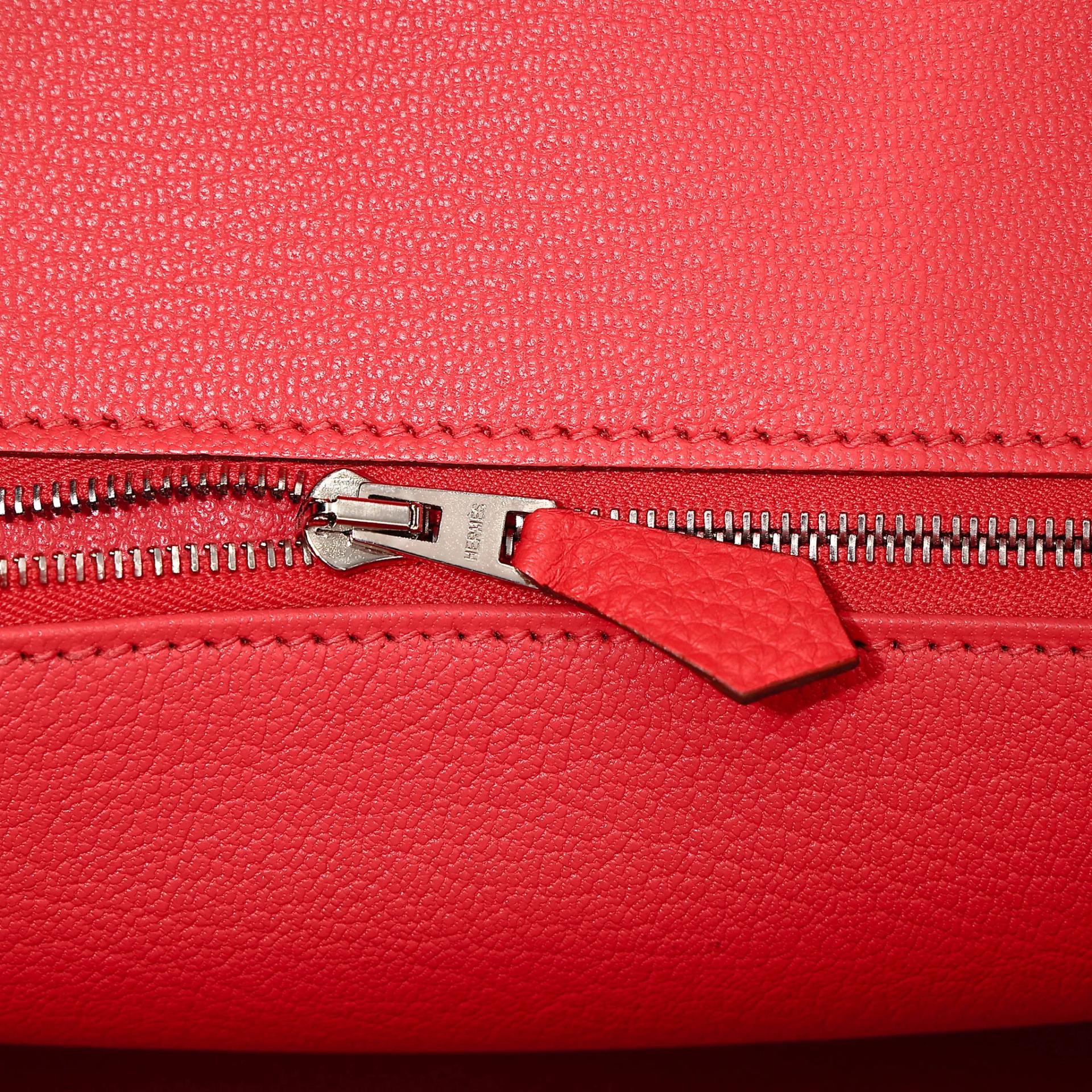 Very Good ( Rank A) HERMÈS Birkin 30 Rose Jaipur (T5) Clemence Palladium hardware Square H (2004) - 18