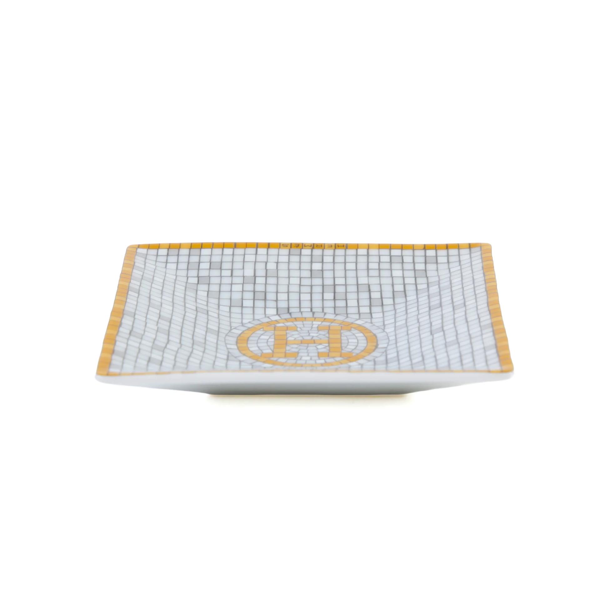 Unused ( Rank NS ) HERMÈS Mosaique au 24 gold square plate n°1 Yellow White - 2