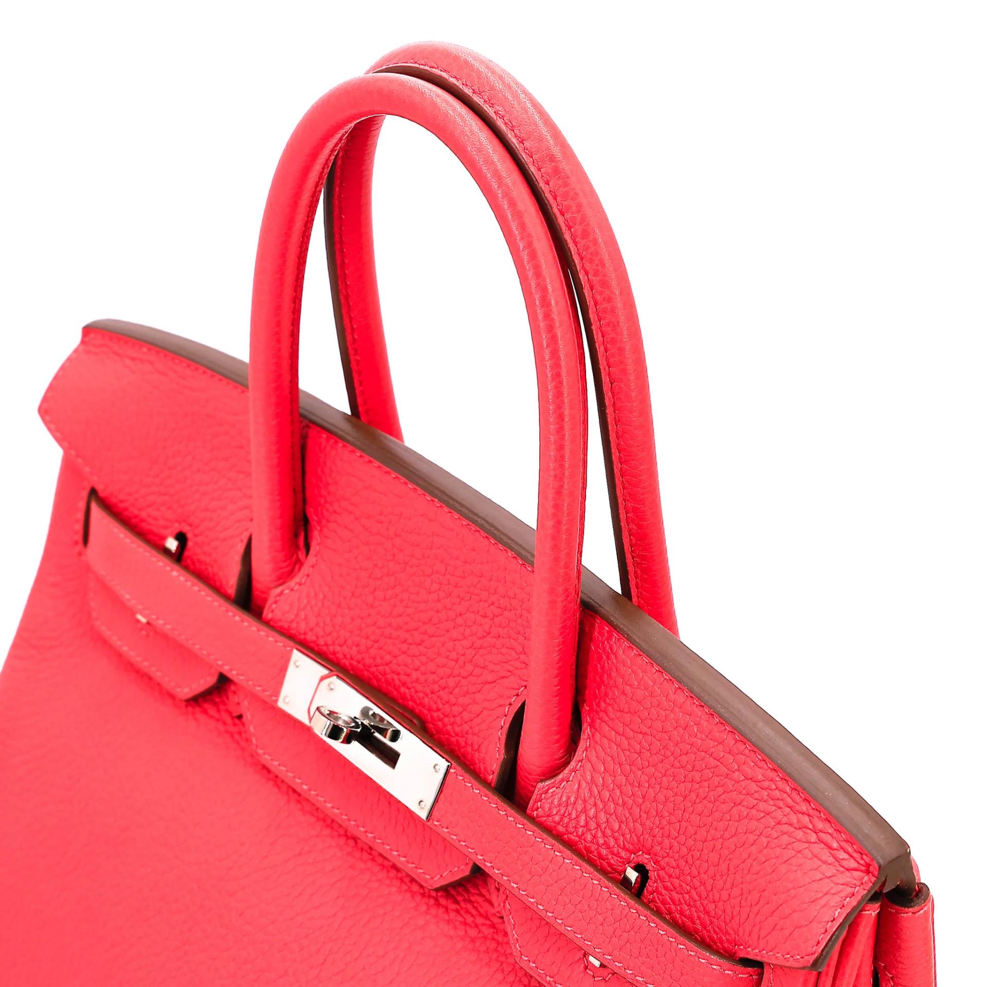 Very Good ( Rank A) HERMÈS Birkin 30 Rose Jaipur (T5) Clemence Palladium hardware Square H (2004) - 3