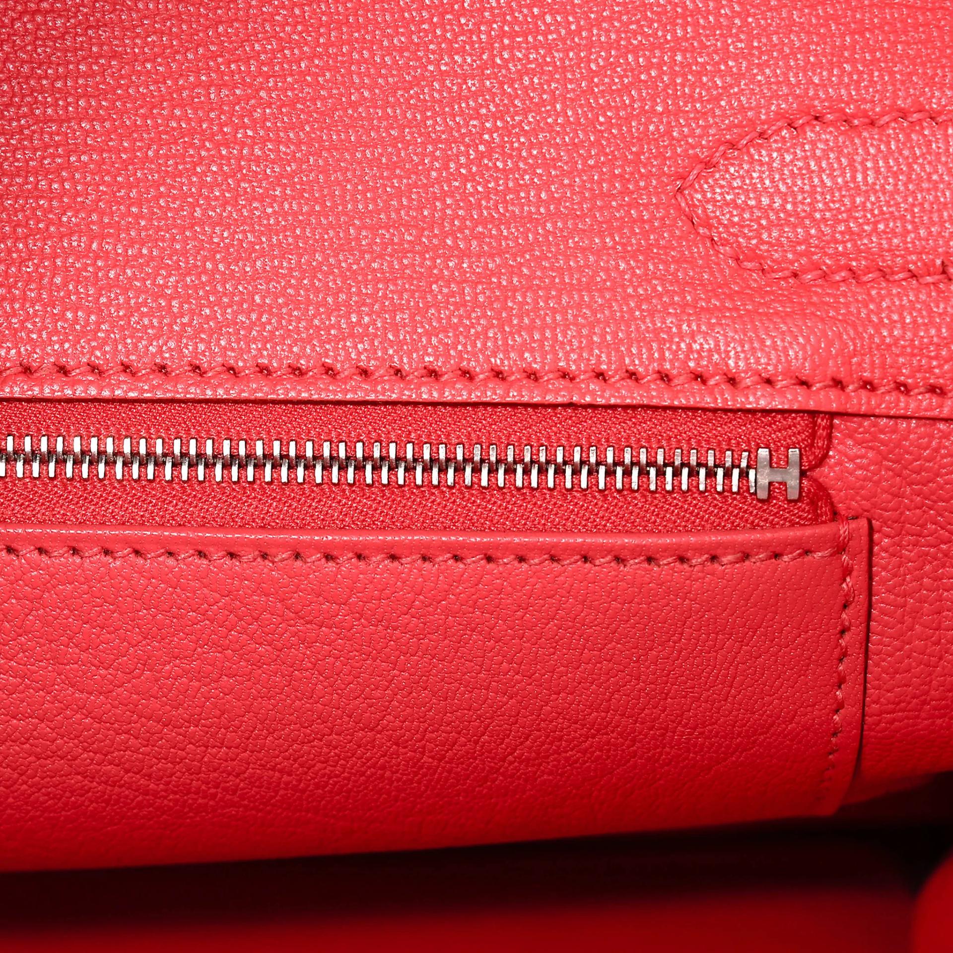 Very Good ( Rank A) HERMÈS Birkin 30 Rose Jaipur (T5) Clemence Palladium hardware Square H (2004) - 19