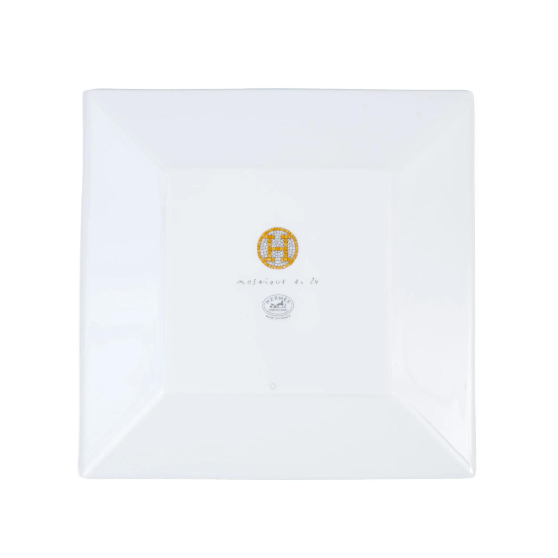 Unused ( Rank NS ) HERMÈS Mosaique au 24 gold square plate n°2 Yellow - 4