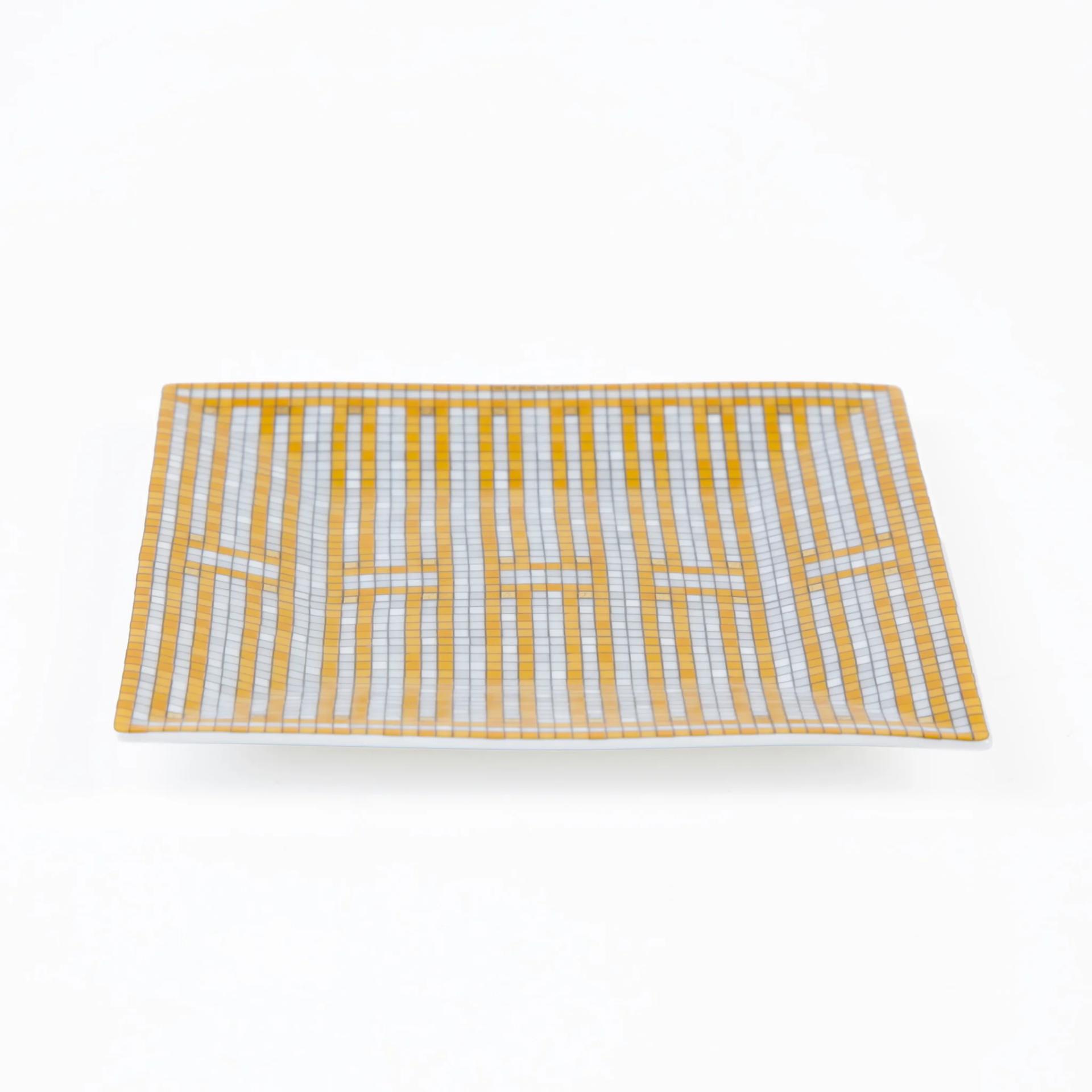 Unused ( Rank NS ) HERMÈS Mosaique au 24 gold square plate n°2 Yellow - 2
