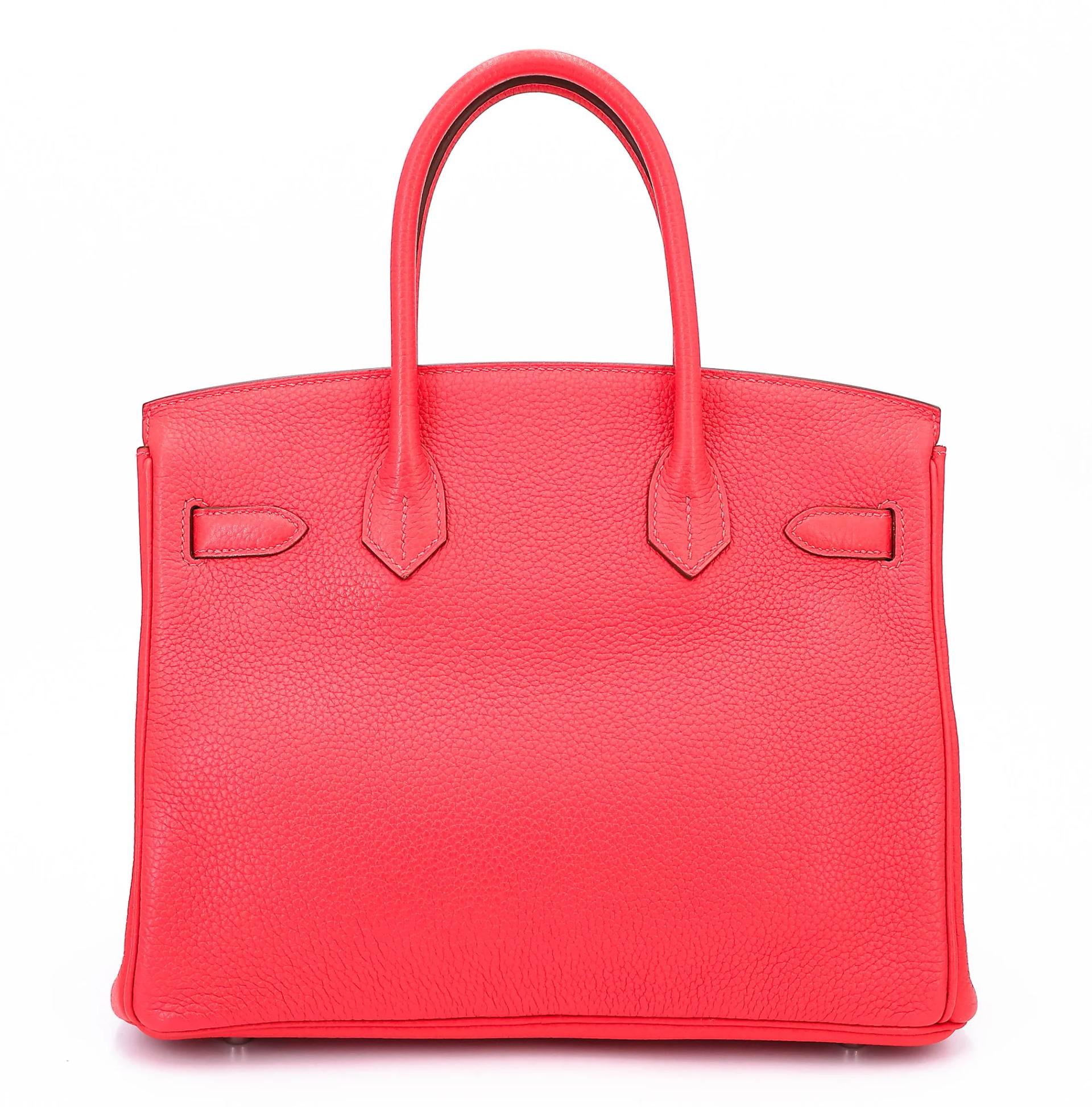 Very Good ( Rank A) HERMÈS Birkin 30 Rose Jaipur (T5) Clemence Palladium hardware Square H (2004) - 2