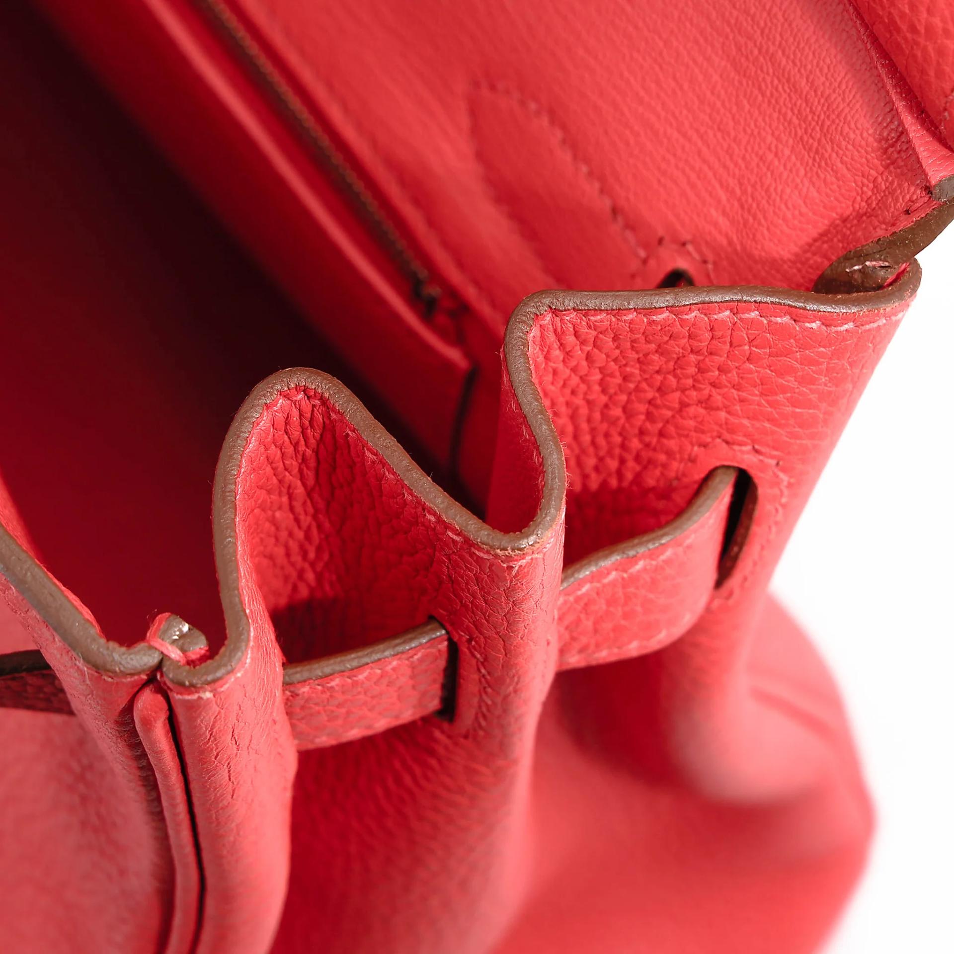 Very Good ( Rank A) HERMÈS Birkin 30 Rose Jaipur (T5) Clemence Palladium hardware Square H (2004) - 20