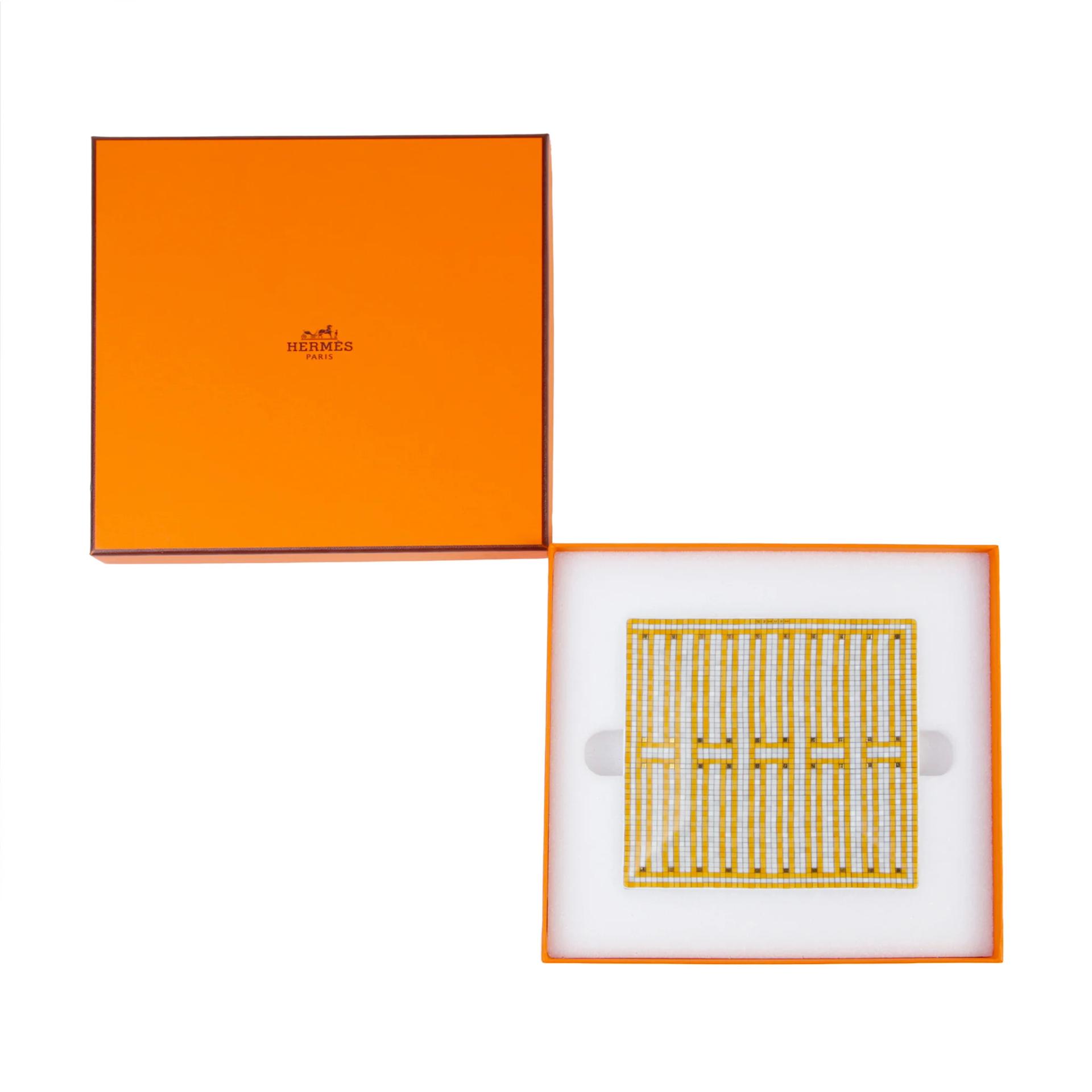 Unused ( Rank NS ) HERMÈS Mosaique au 24 gold square plate n°2 Yellow - 5