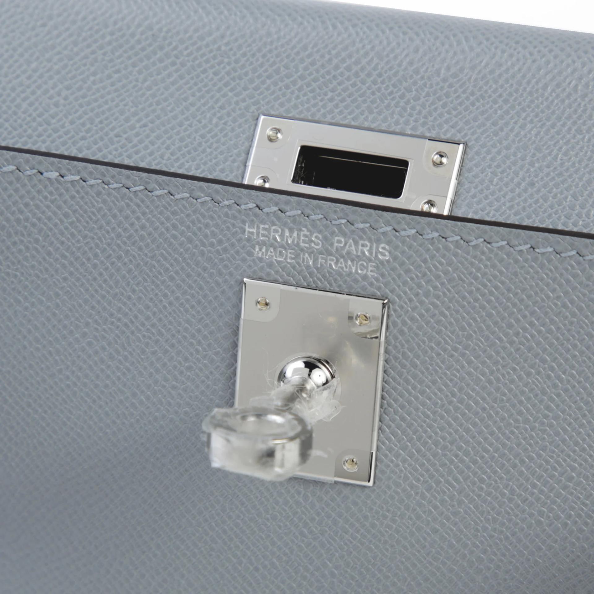 Brand New ( Rank N ) HERMÈS Mini Kelly II Gris Pantin (P0) Madame Palladium hardware G (2026) - 9