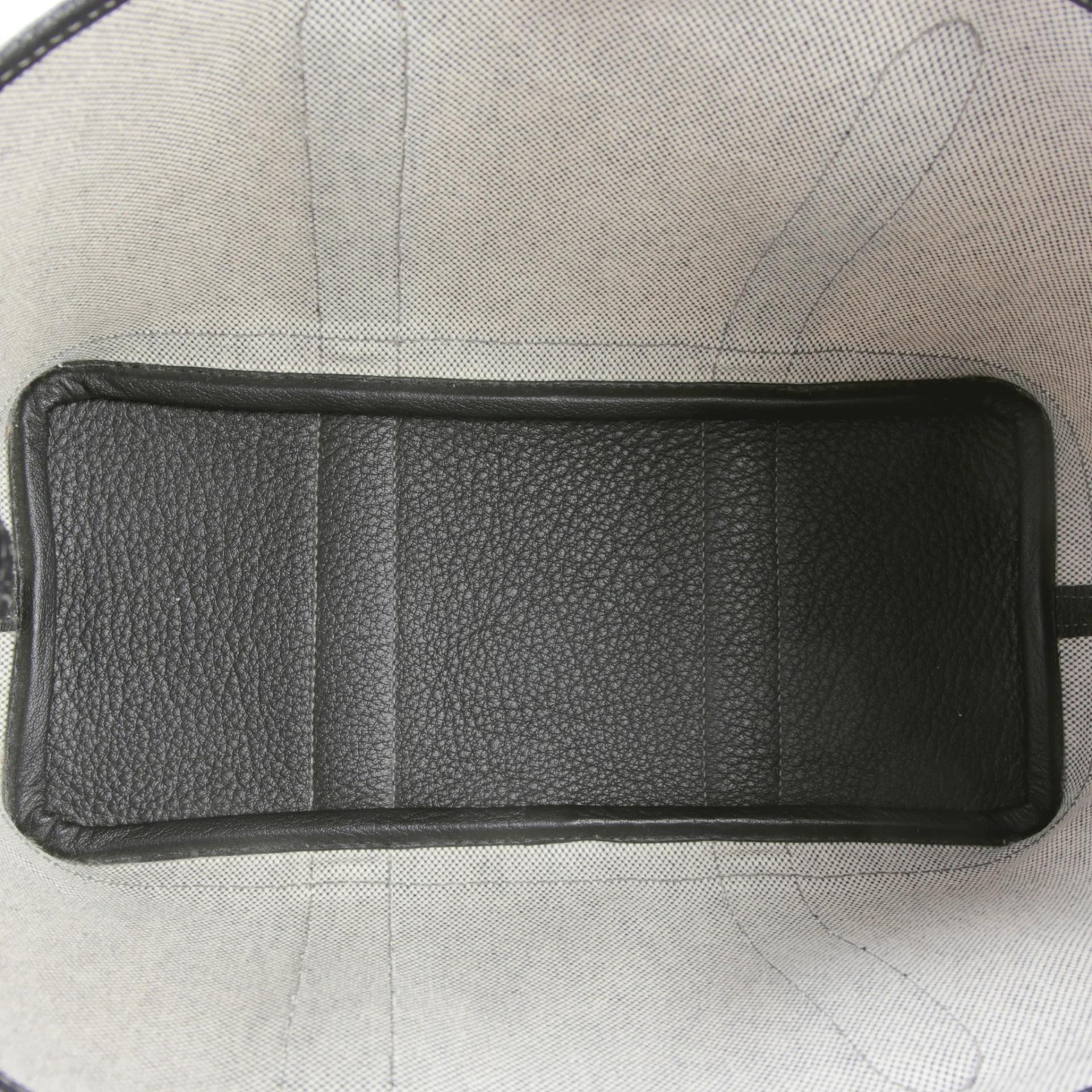 Good ( Rank AB) HERMÈS Garden Party TPM Noir (89) Ecru Negonda Canvas Palladium hardware Square R (2014) - 8