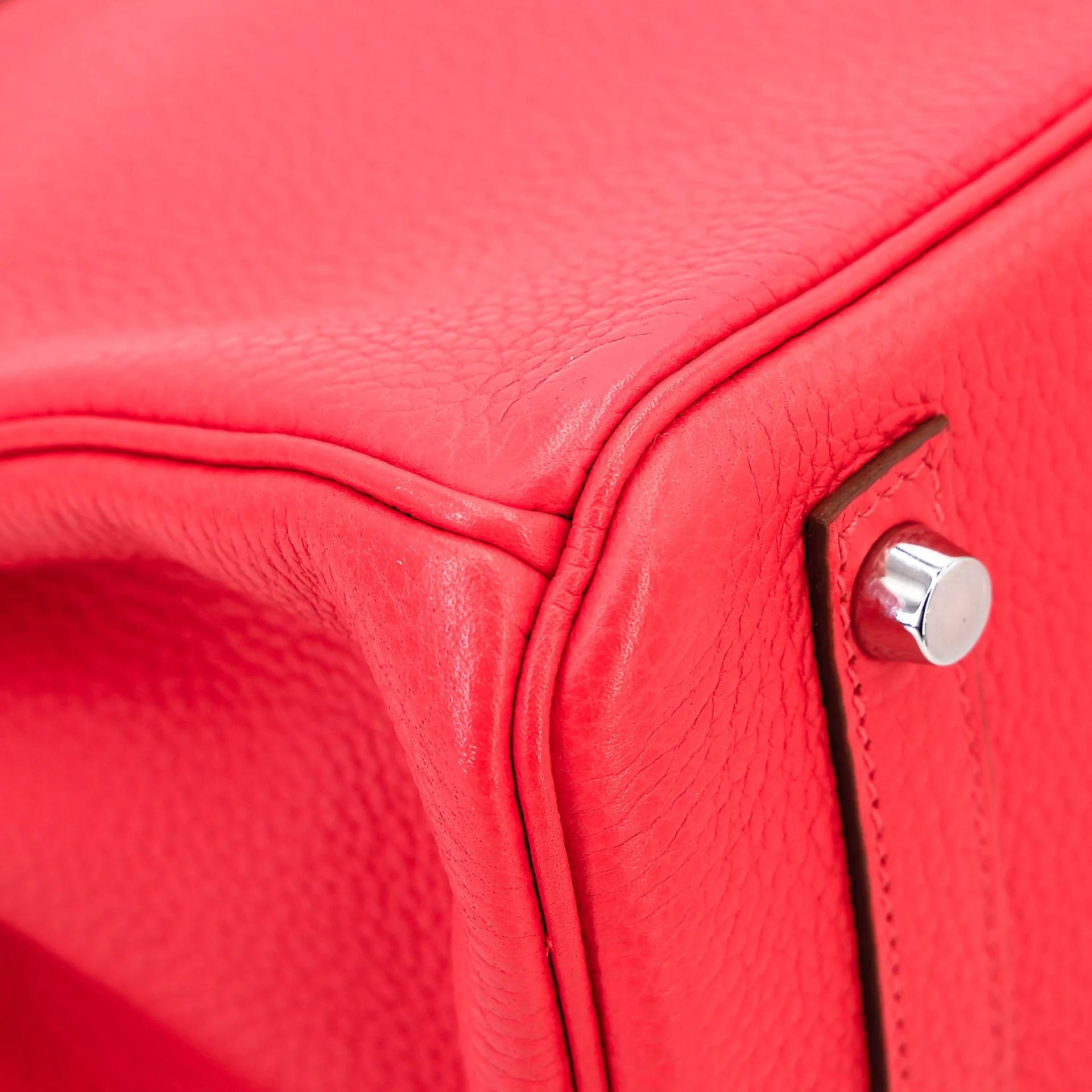 Very Good ( Rank A) HERMÈS Birkin 30 Rose Jaipur (T5) Clemence Palladium hardware Square H (2004) - 11