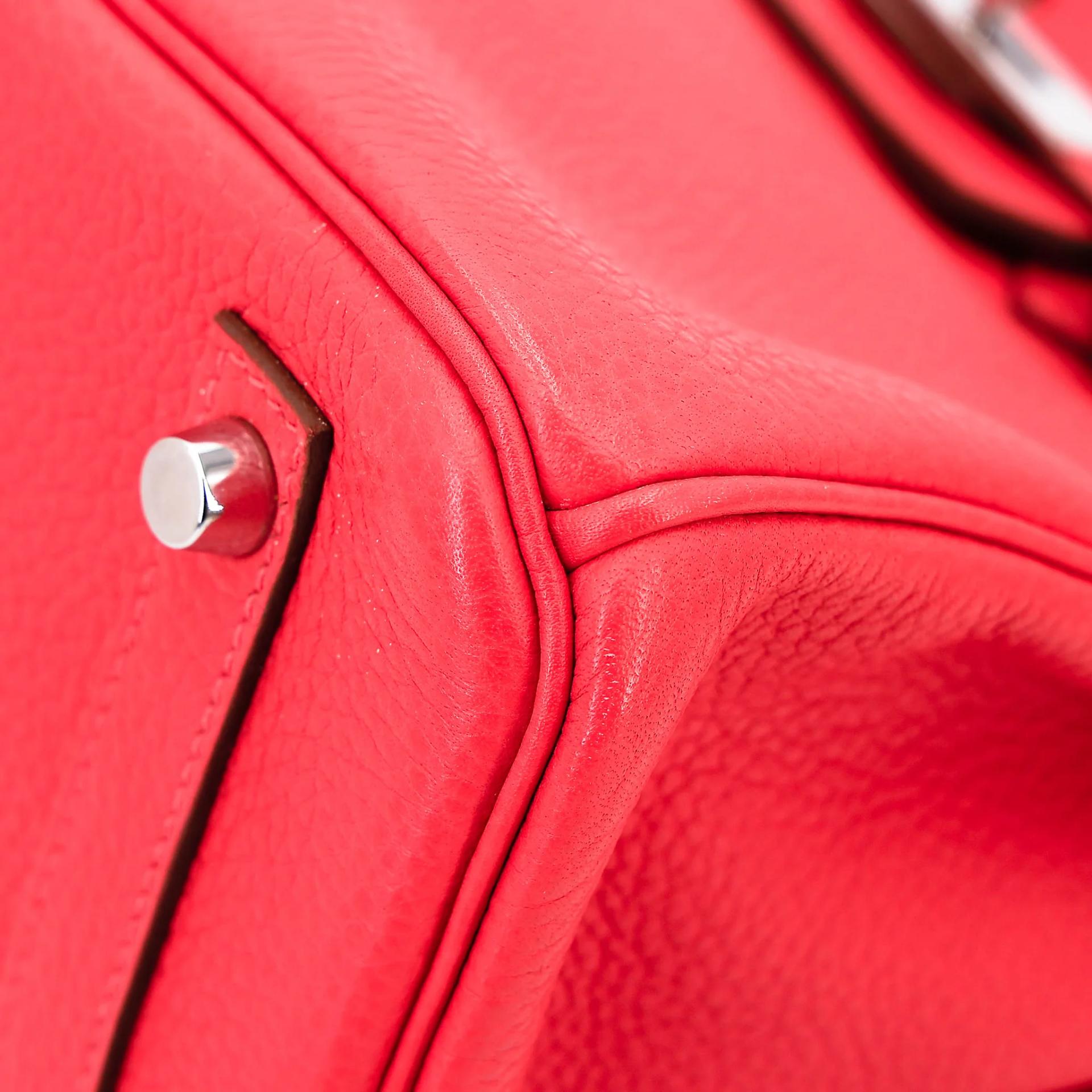 Very Good ( Rank A) HERMÈS Birkin 30 Rose Jaipur (T5) Clemence Palladium hardware Square H (2004) - 8