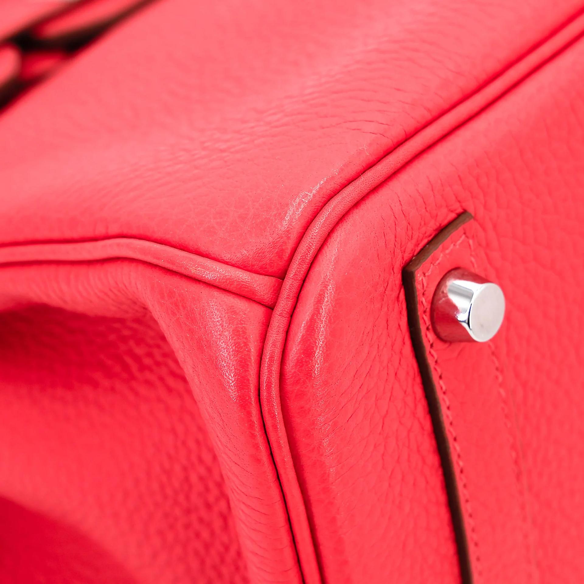 Very Good ( Rank A) HERMÈS Birkin 30 Rose Jaipur (T5) Clemence Palladium hardware Square H (2004) - 9
