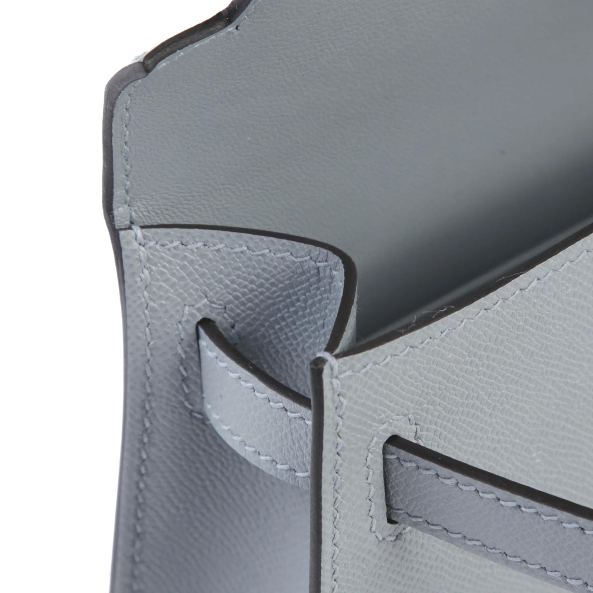 Brand New ( Rank N ) HERMÈS Mini Kelly II Gris Pantin (P0) Madame Palladium hardware G (2026) - 12