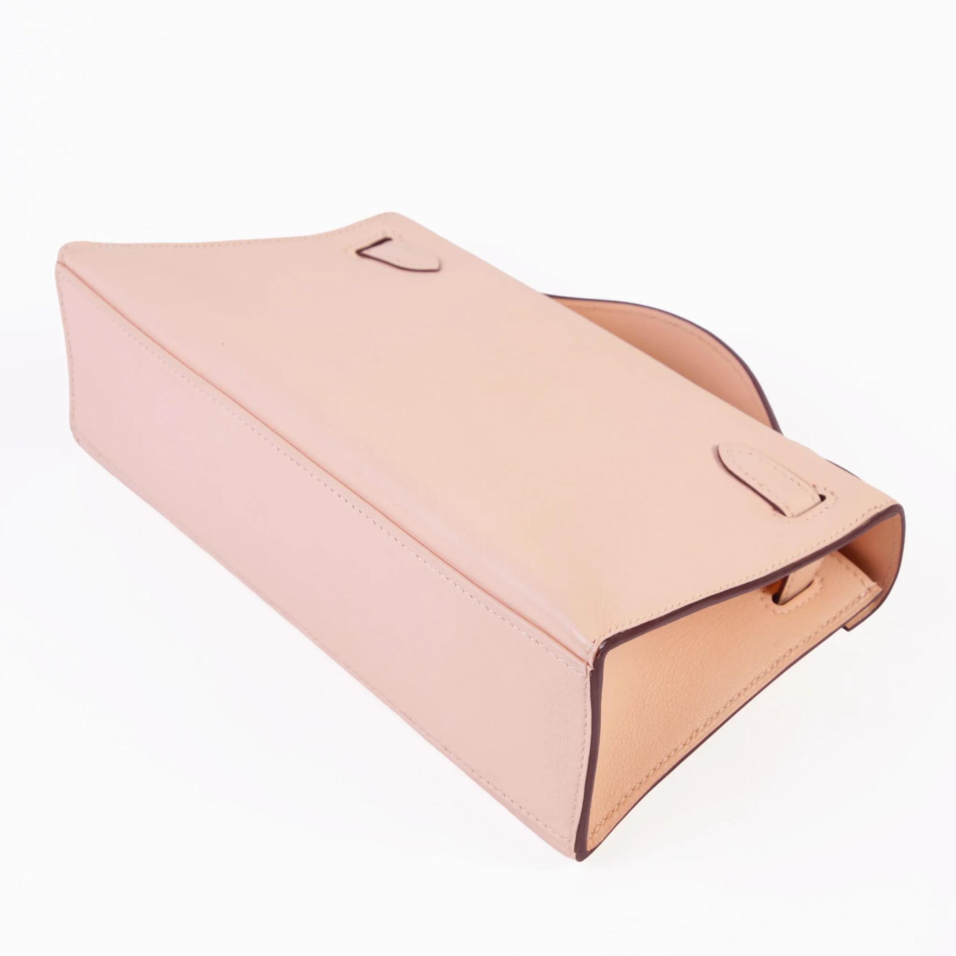 Very Good ( Rank A) HERMÈS Kelly Pochette Rose Eglantine (P1) Swift Palladium hardware X (2016) - 7
