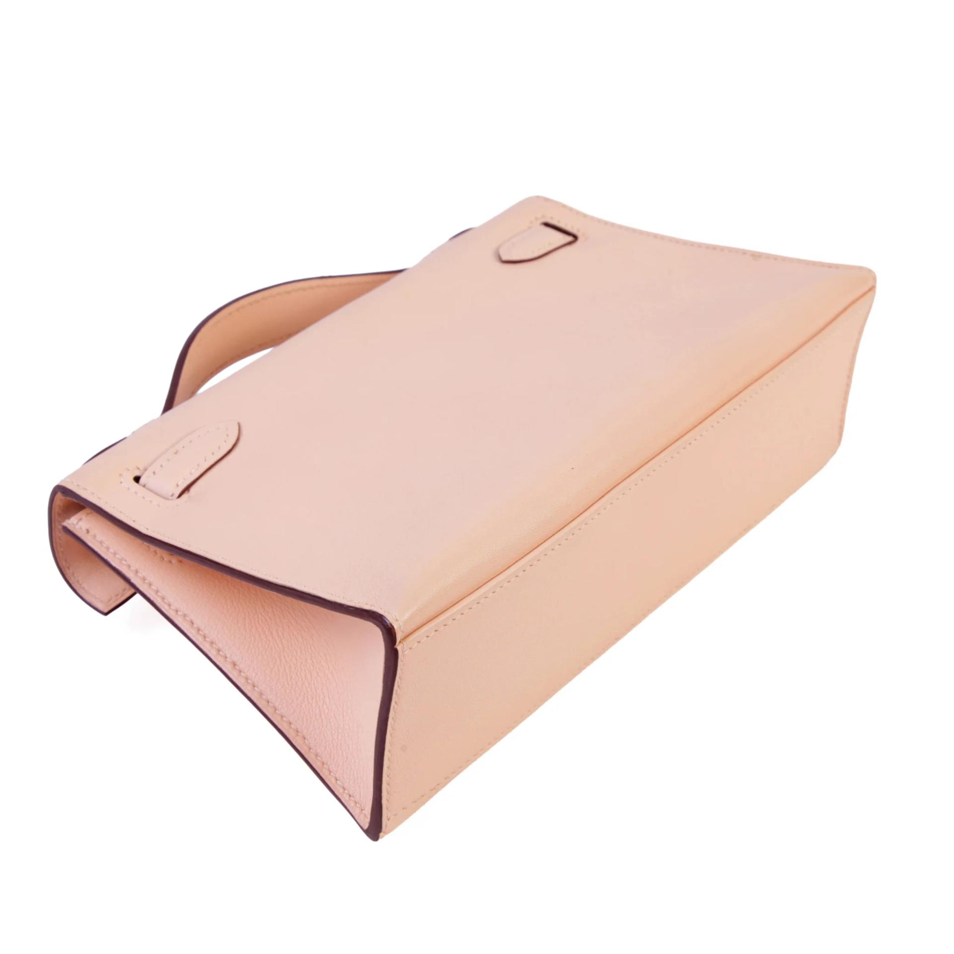 Very Good ( Rank A) HERMÈS Kelly Pochette Rose Eglantine (P1) Swift Palladium hardware X (2016) - 6