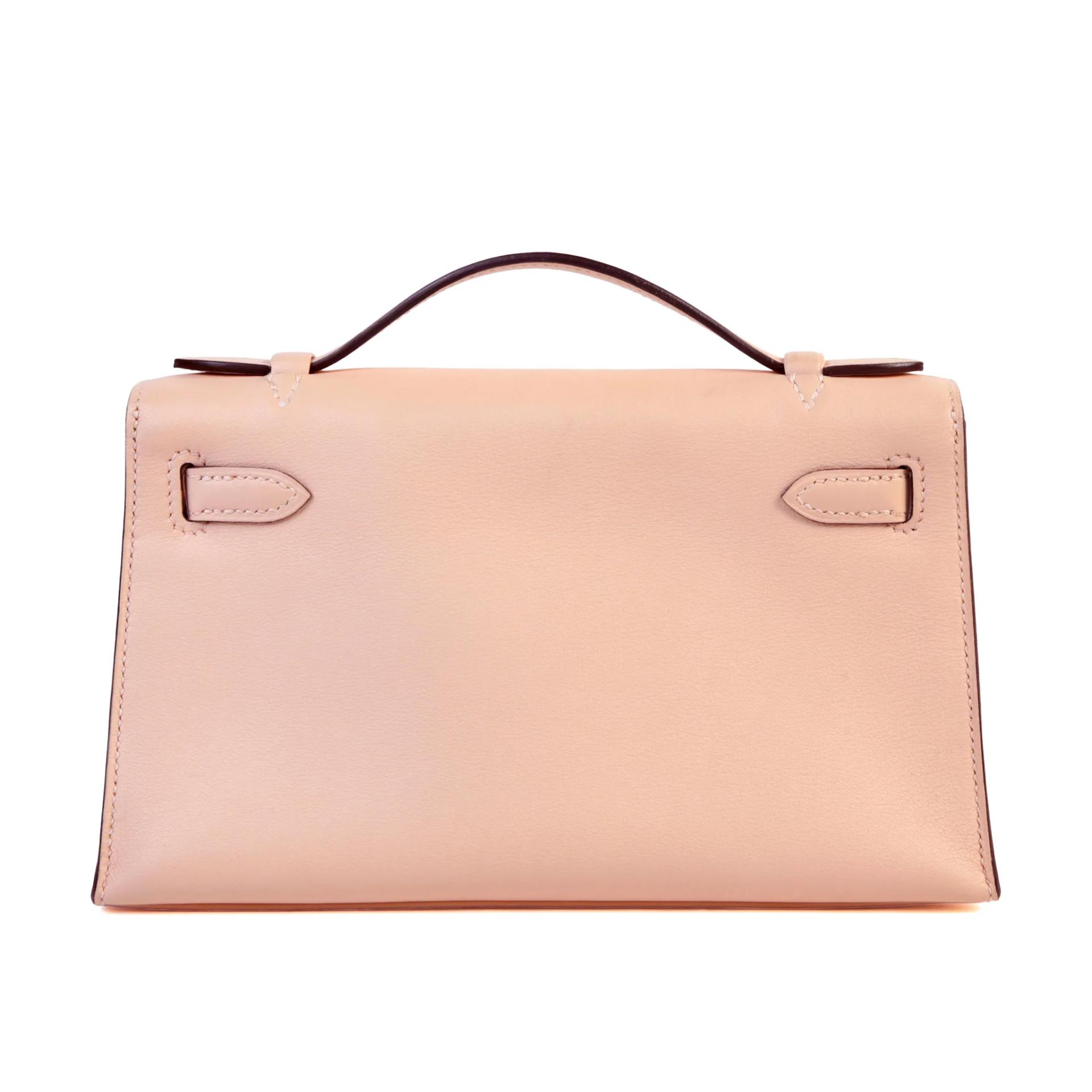 Very Good ( Rank A) HERMÈS Kelly Pochette Rose Eglantine (P1) Swift Palladium hardware X (2016) - 2