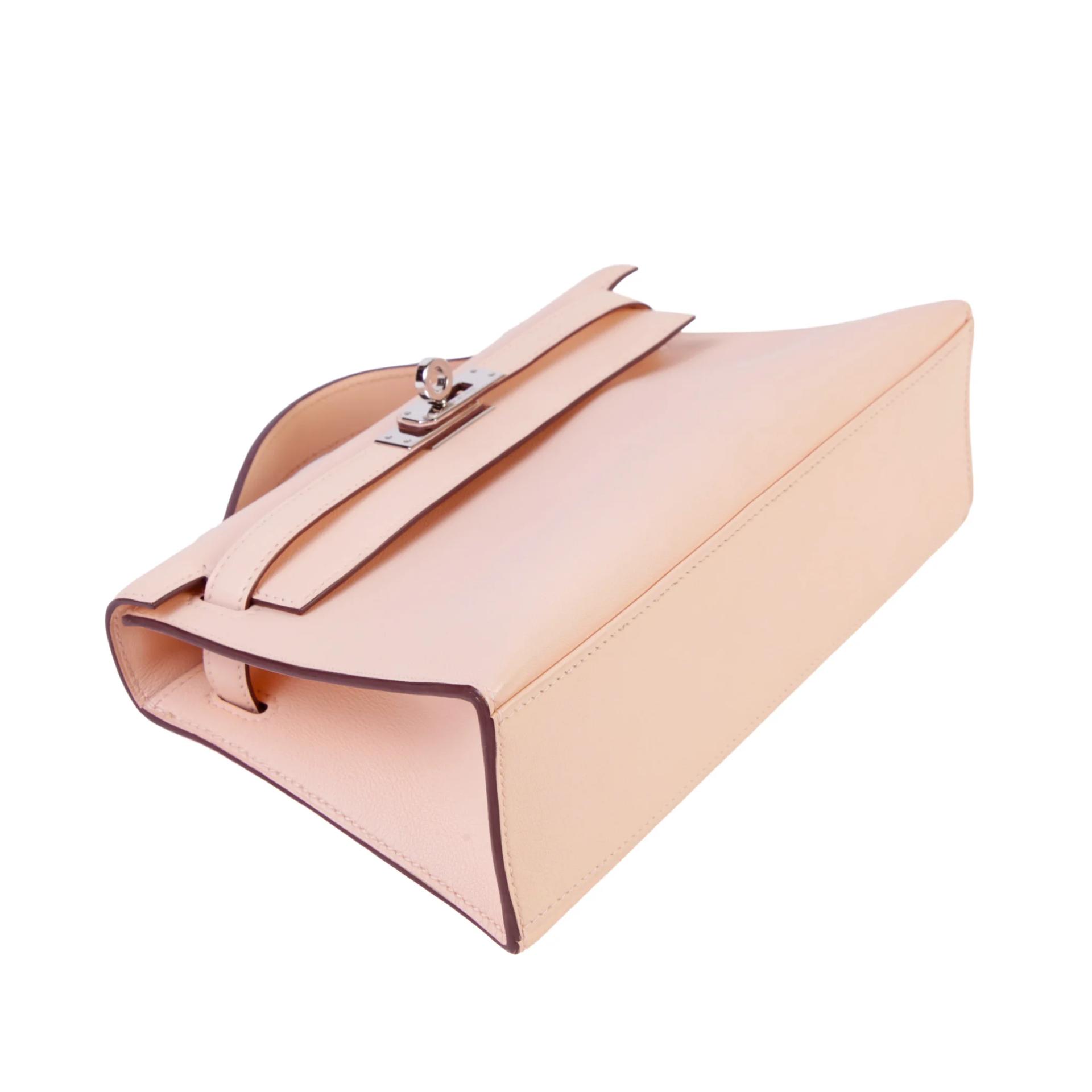 Very Good ( Rank A) HERMÈS Kelly Pochette Rose Eglantine (P1) Swift Palladium hardware X (2016) - 4