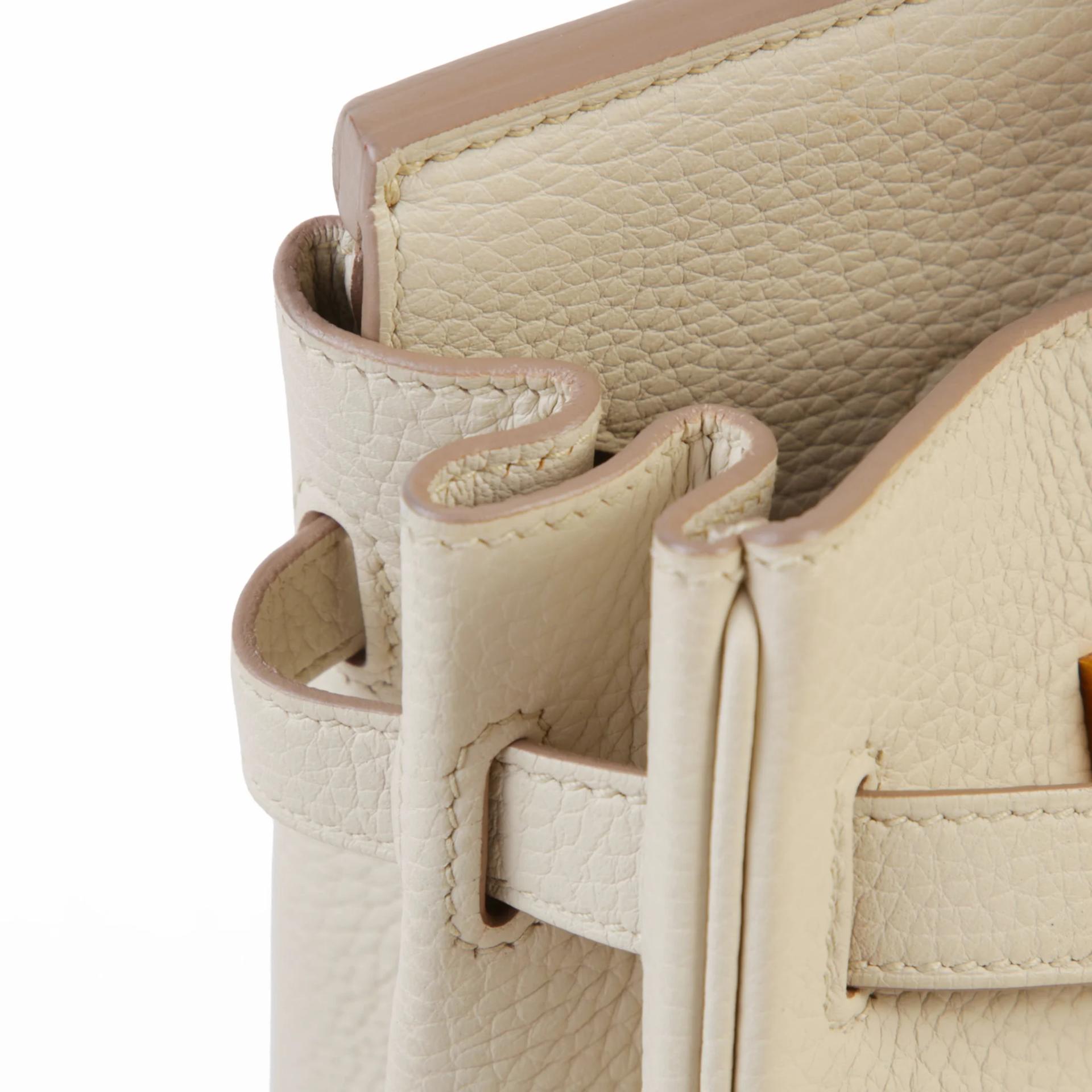 Very Good ( Rank A) HERMÈS Birkin 30 Beton (8L) Clemence Rose Gold hardware D (2019) - 12