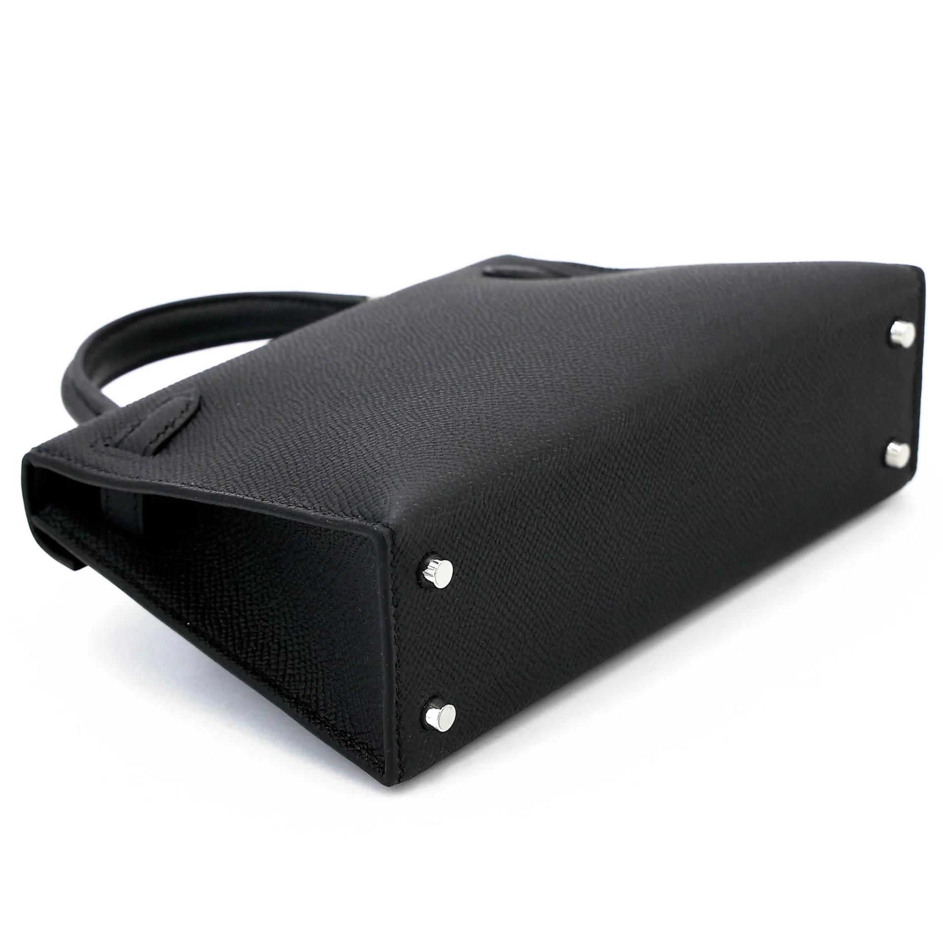 Brand New ( Rank N ) HERMÈS Mini Kelly II Noir (89) Epsom Palladium hardware G (2026) - 7
