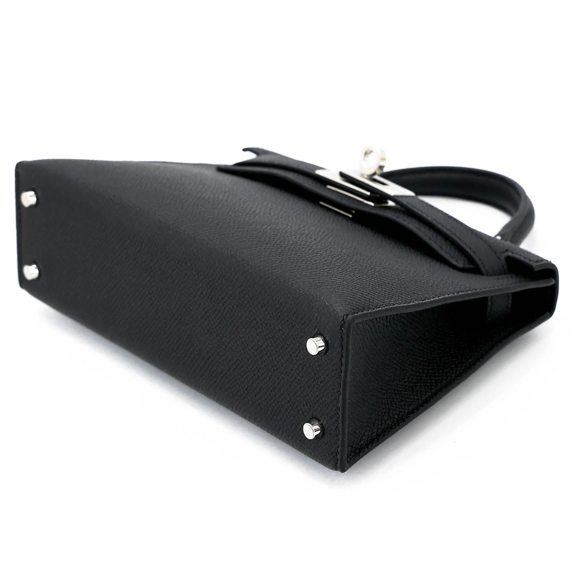 Brand New ( Rank N ) HERMÈS Mini Kelly II Noir (89) Epsom Palladium hardware G (2026) - 4