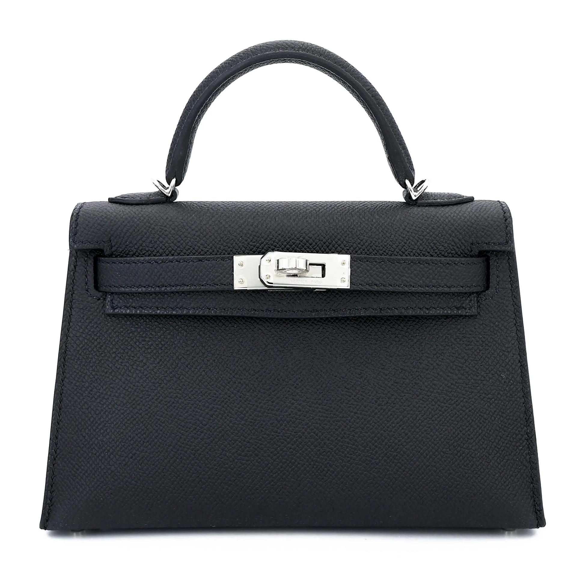 Brand New ( Rank N ) HERMÈS Mini Kelly II Noir (89) Epsom Palladium hardware G (2026) - 1