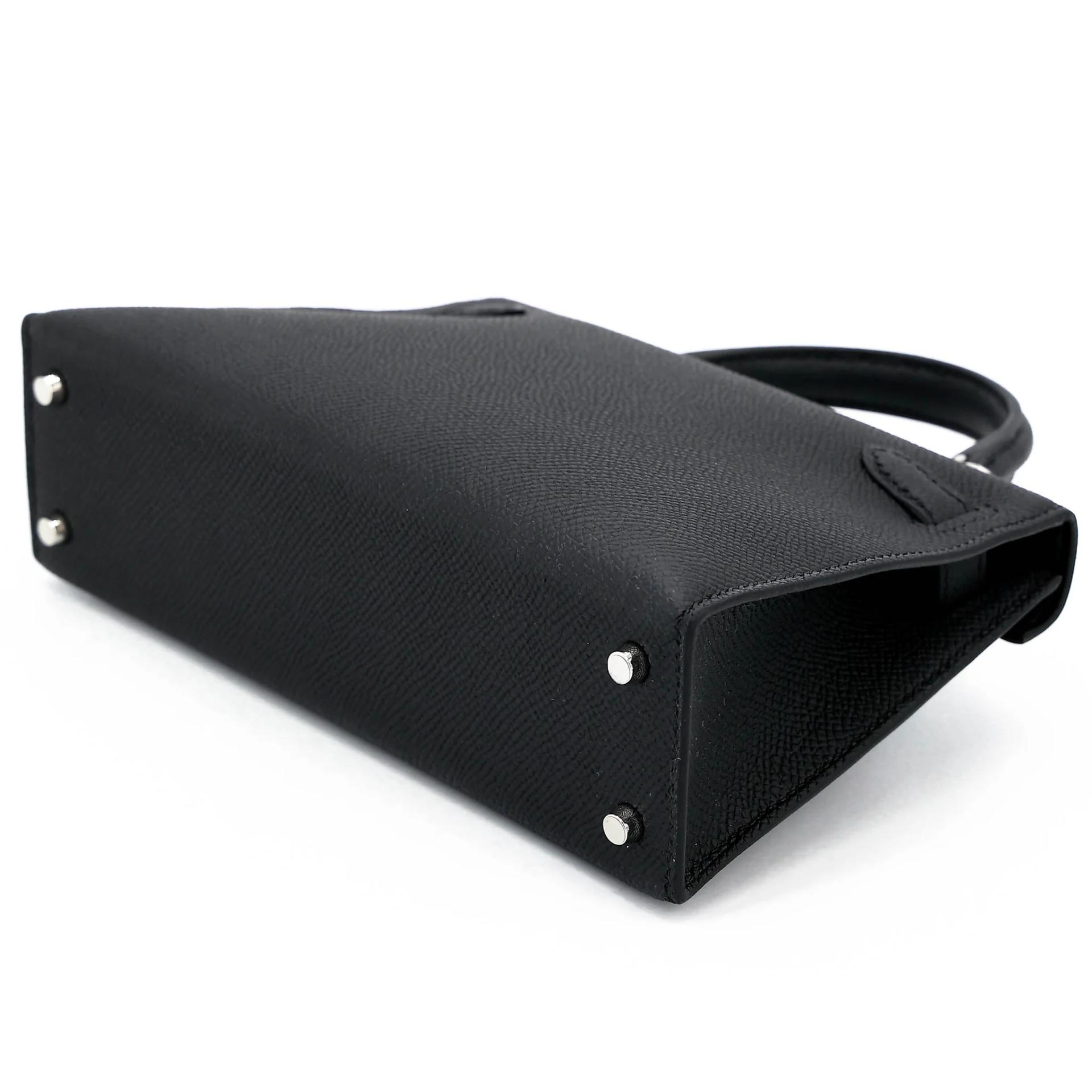 Brand New ( Rank N ) HERMÈS Mini Kelly II Noir (89) Epsom Palladium hardware G (2026) - 6