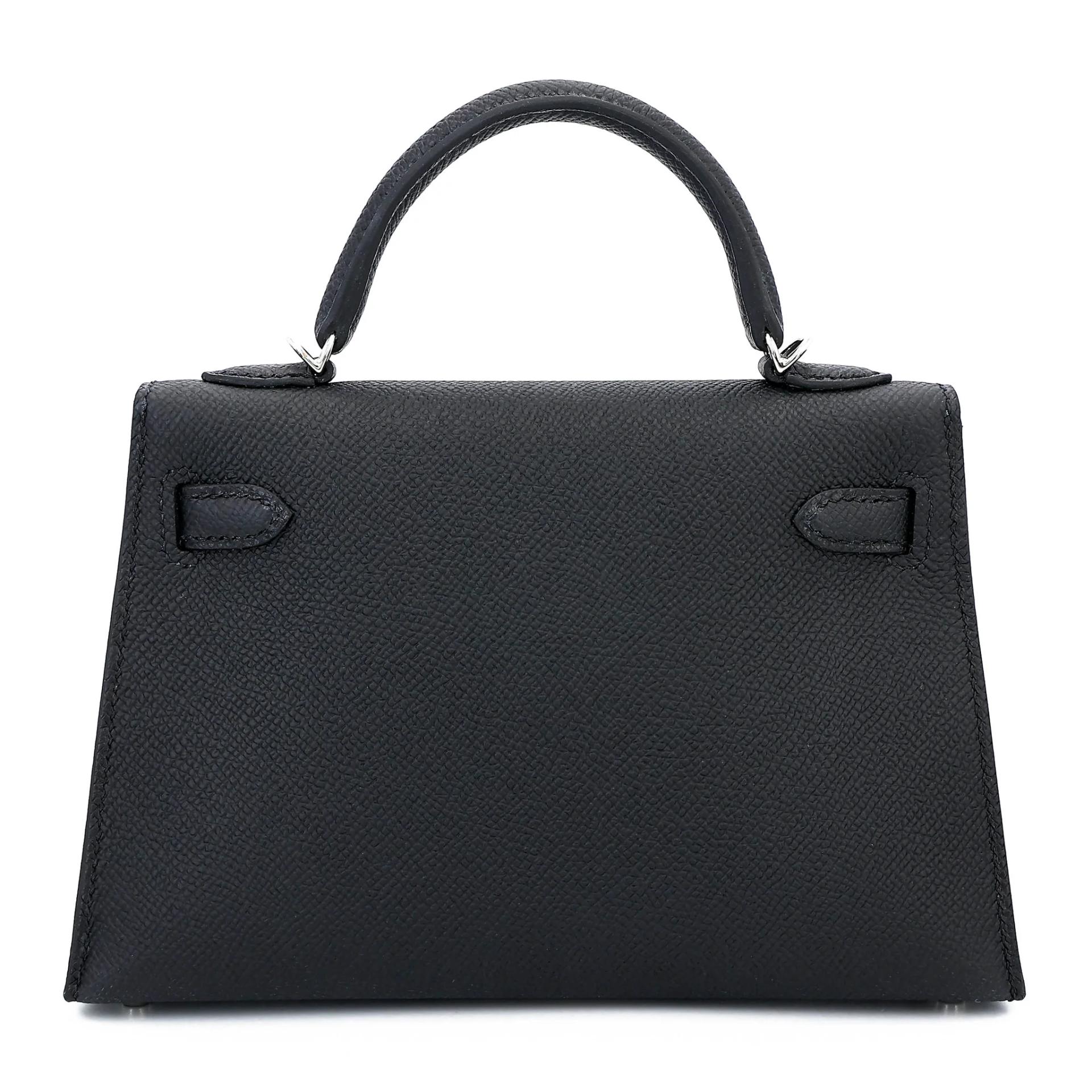 Brand New ( Rank N ) HERMÈS Mini Kelly II Noir (89) Epsom Palladium hardware G (2026) - 2