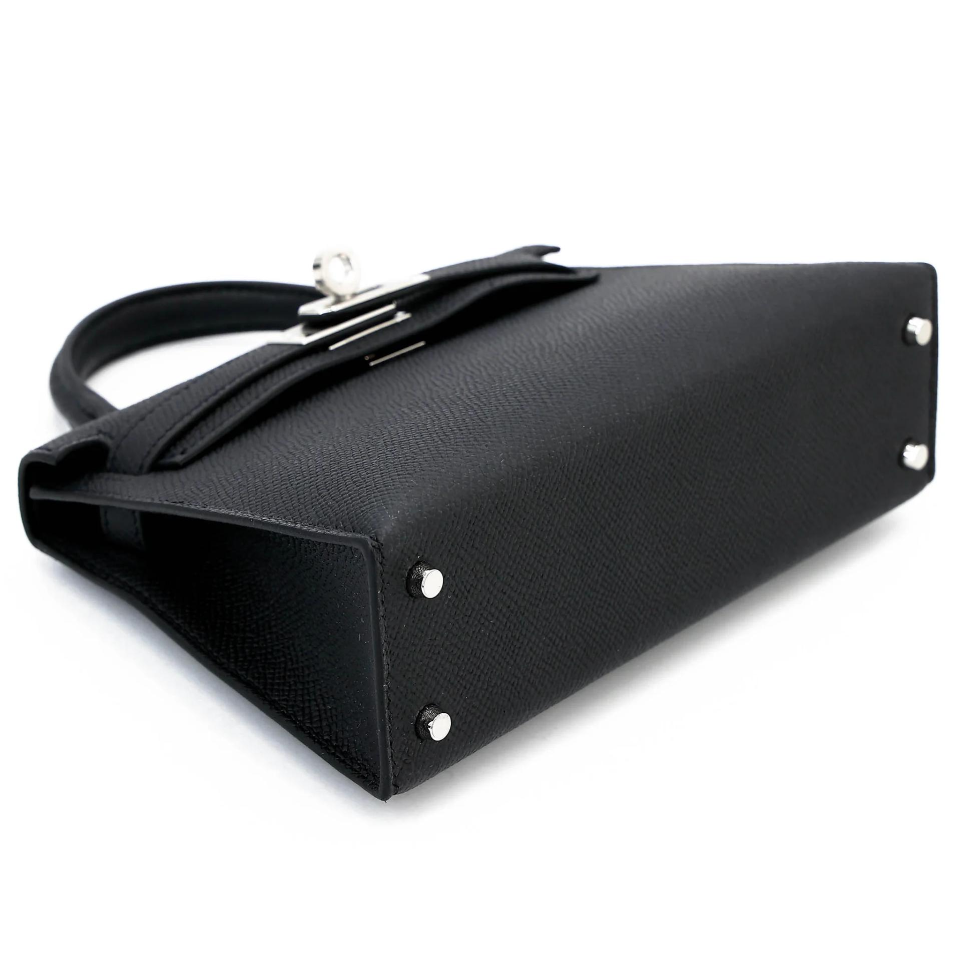 Brand New ( Rank N ) HERMÈS Mini Kelly II Noir (89) Epsom Palladium hardware G (2026) - 5