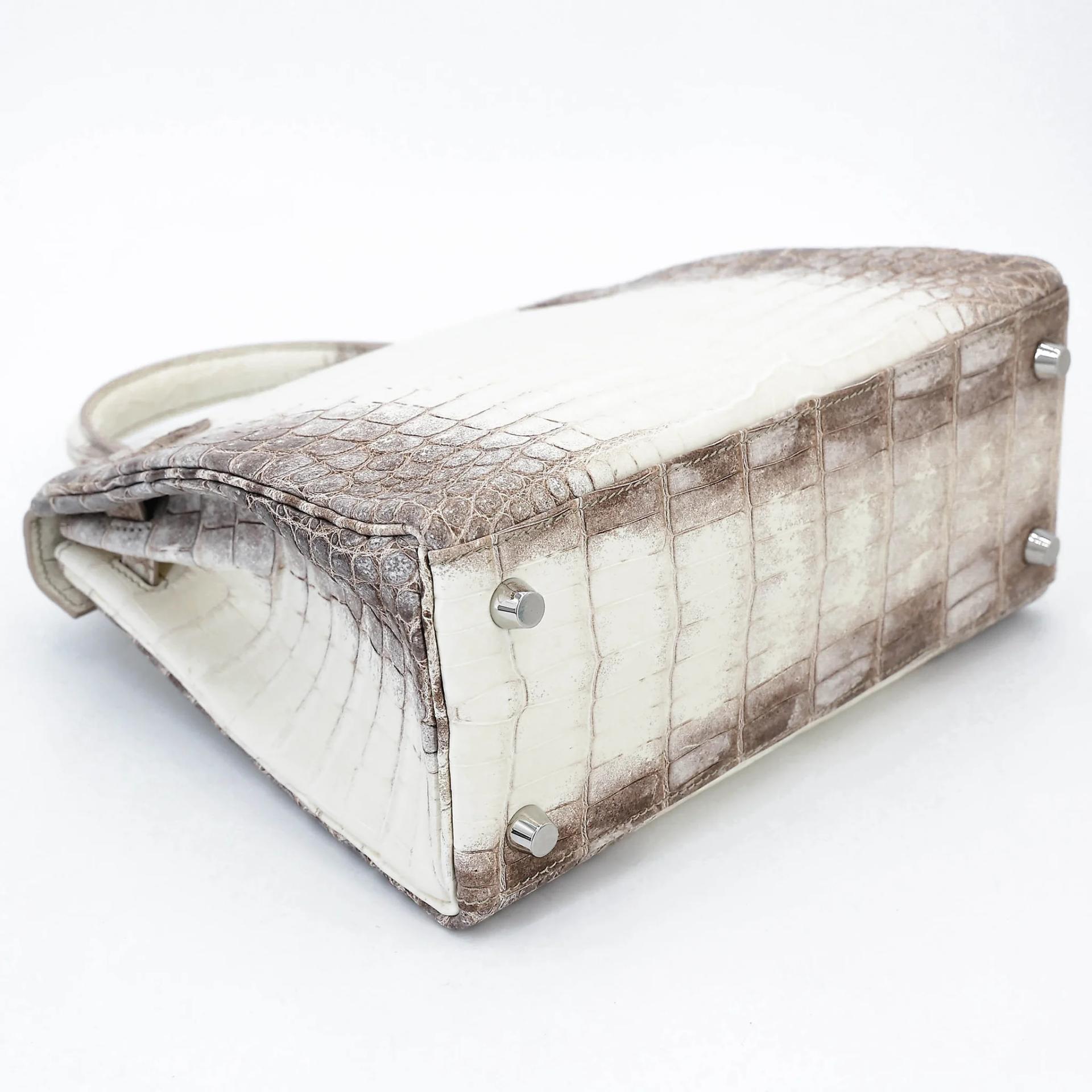 Unused ( Rank NS ) HERMÈS Limited Edition Kelly 25 Himalaya Matte Niloticus Crocodile Palladium hardware Y (2020) - 7
