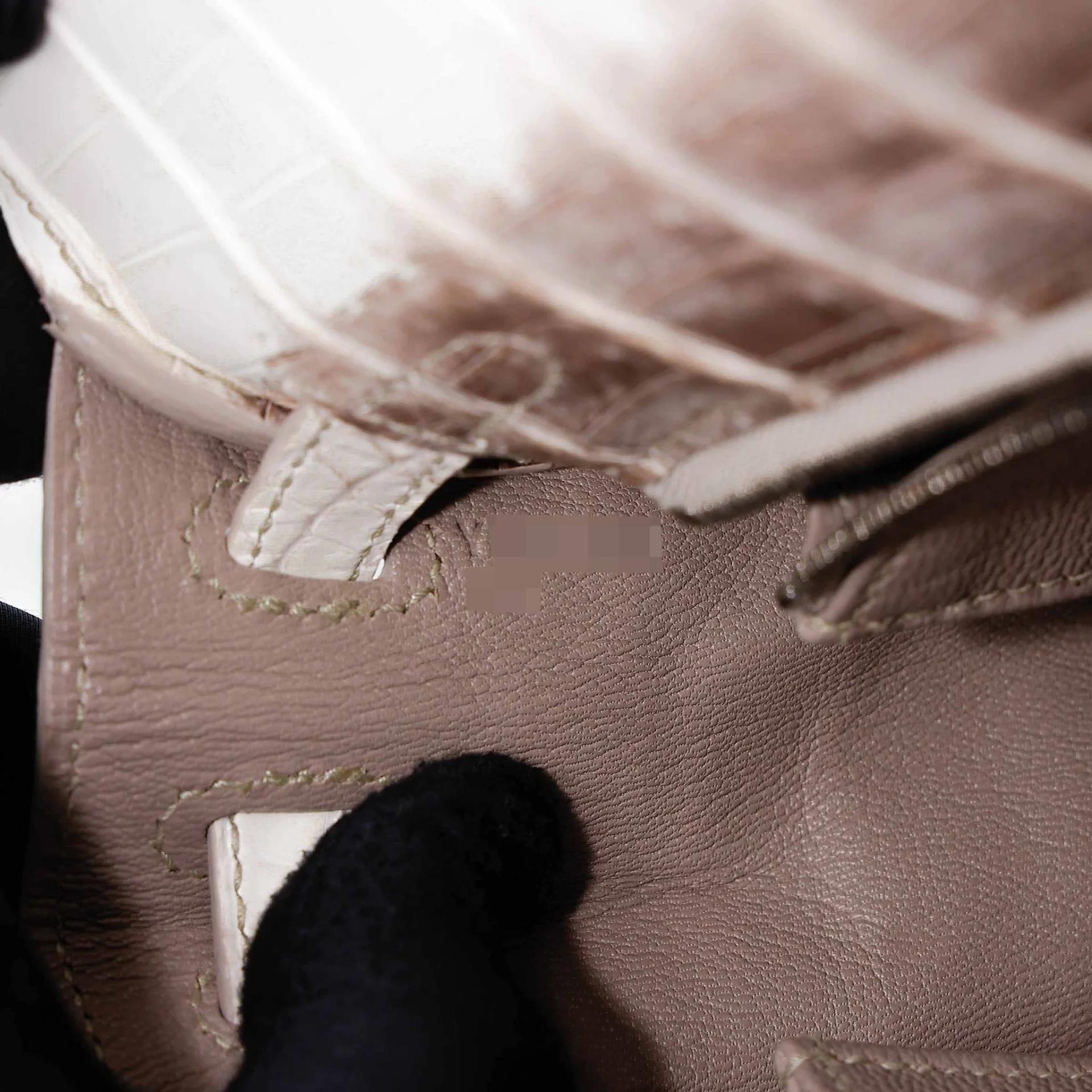 Unused ( Rank NS ) HERMÈS Limited Edition Kelly 25 Himalaya Matte Niloticus Crocodile Palladium hardware Y (2020) - 16