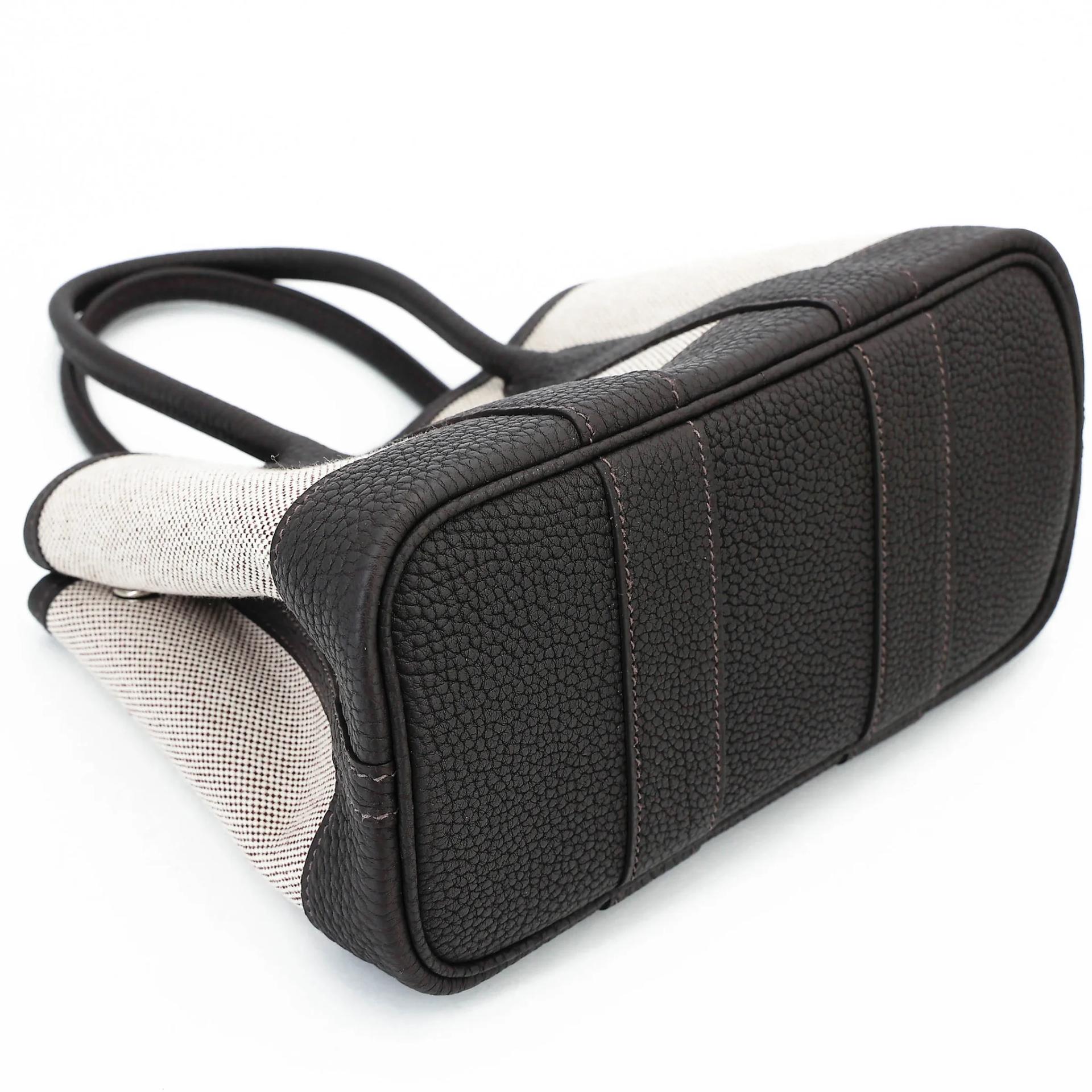 Brand New ( Rank N ) HERMÈS Neo Garden Party 23 Bai Brun(T3) Toile H canvas Negonda Palladium hardware G (2026) - 5