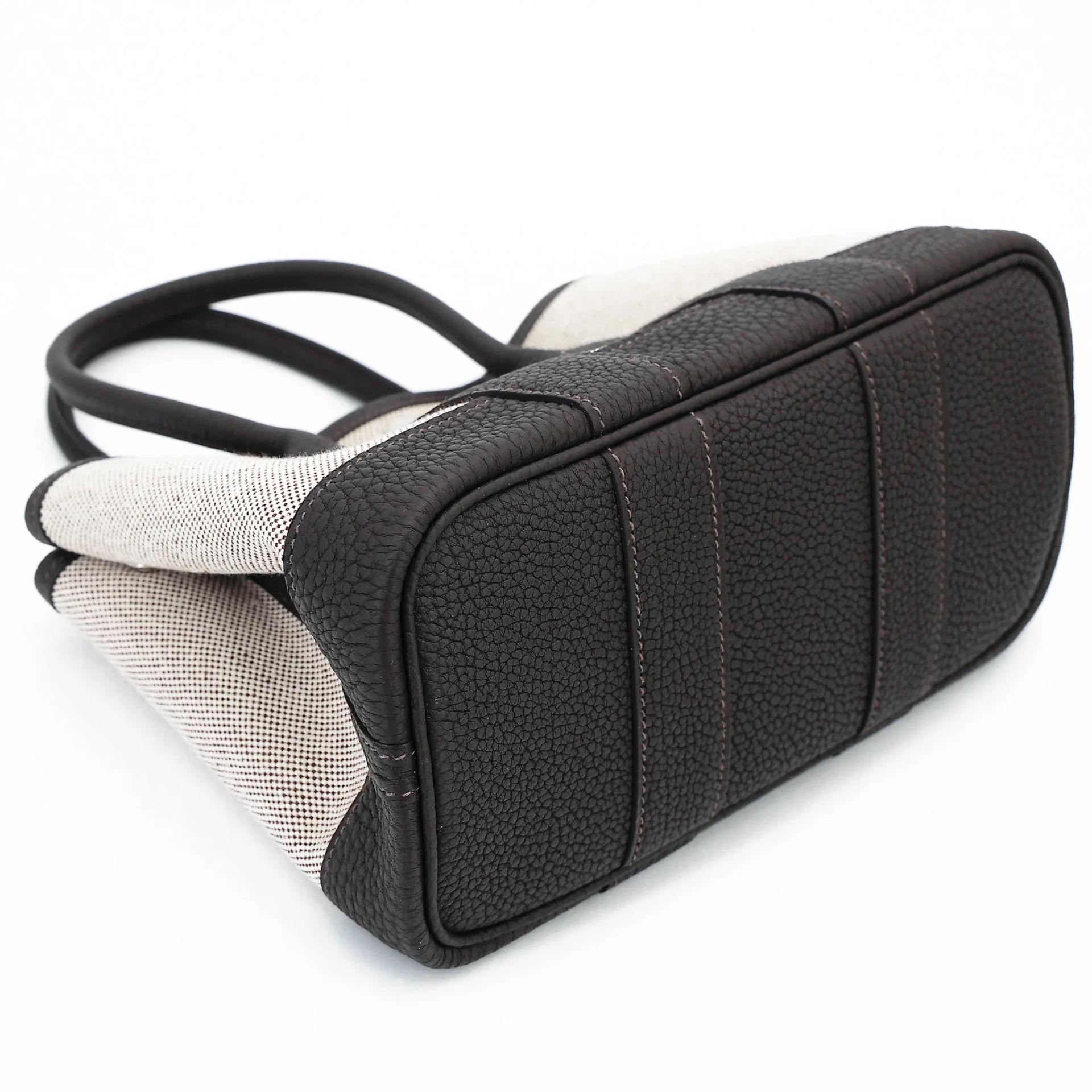 Brand New ( Rank N ) HERMÈS Neo Garden Party 23 Bai Brun(T3) Toile H canvas Negonda Palladium hardware G (2026) - 7
