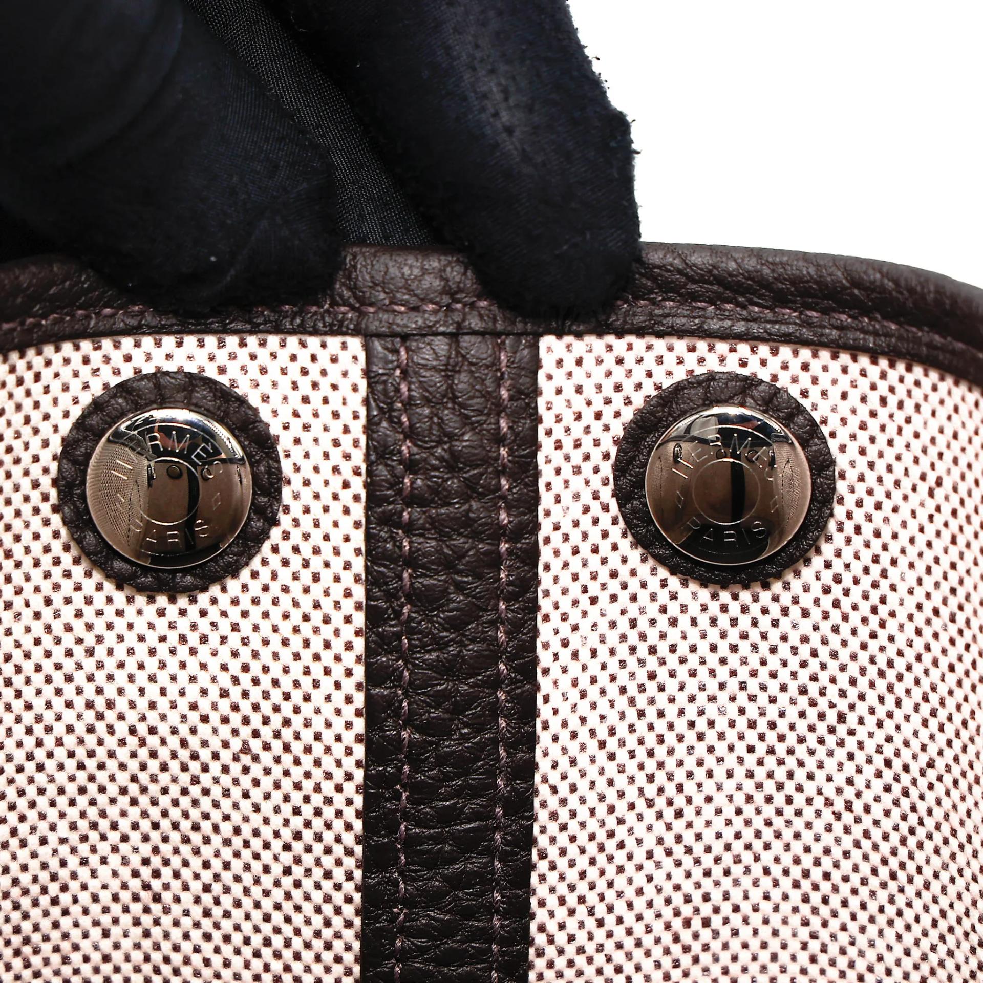 Brand New ( Rank N ) HERMÈS Neo Garden Party 23 Bai Brun(T3) Toile H canvas Negonda Palladium hardware G (2026) - 11