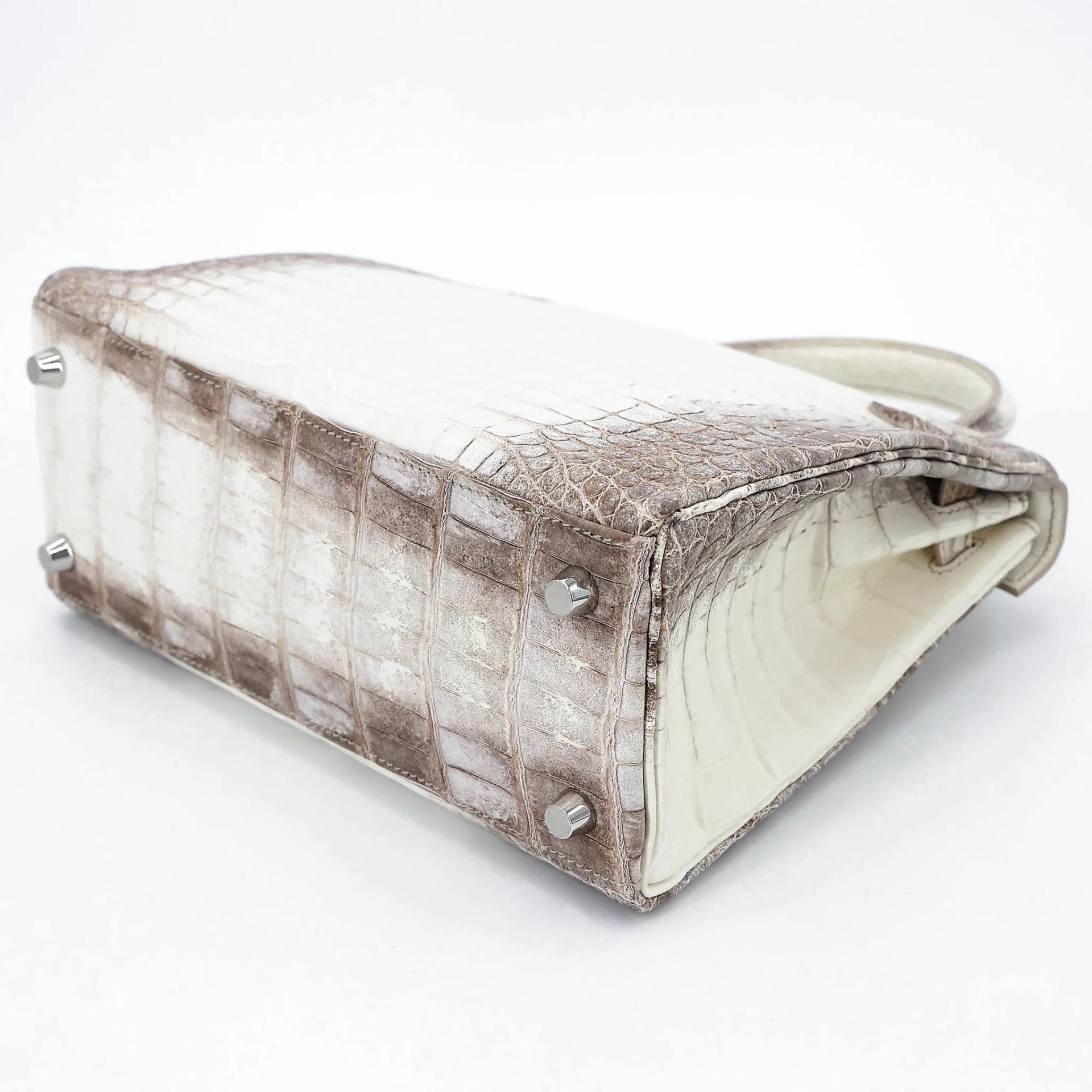 Unused ( Rank NS ) HERMÈS Limited Edition Kelly 25 Himalaya Matte Niloticus Crocodile Palladium hardware Y (2020) - 6