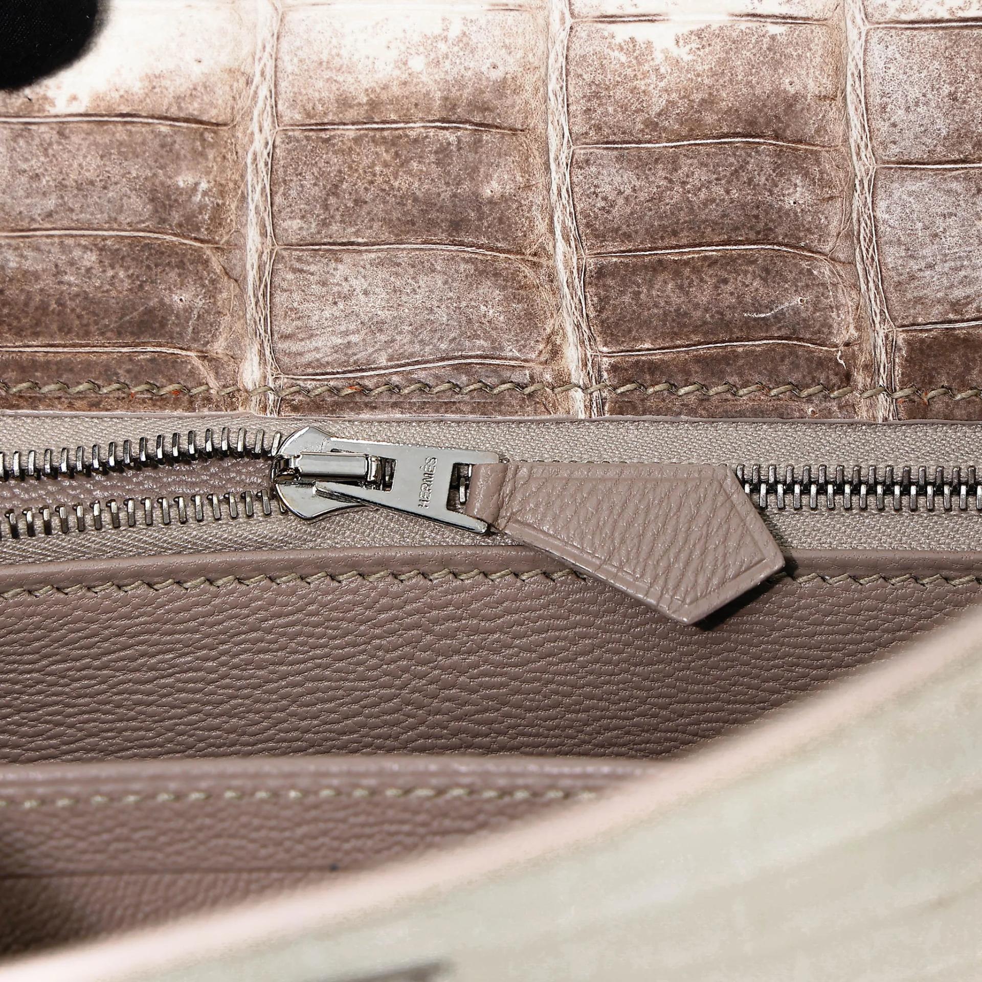 Unused ( Rank NS ) HERMÈS Limited Edition Kelly 25 Himalaya Matte Niloticus Crocodile Palladium hardware Y (2020) - 14