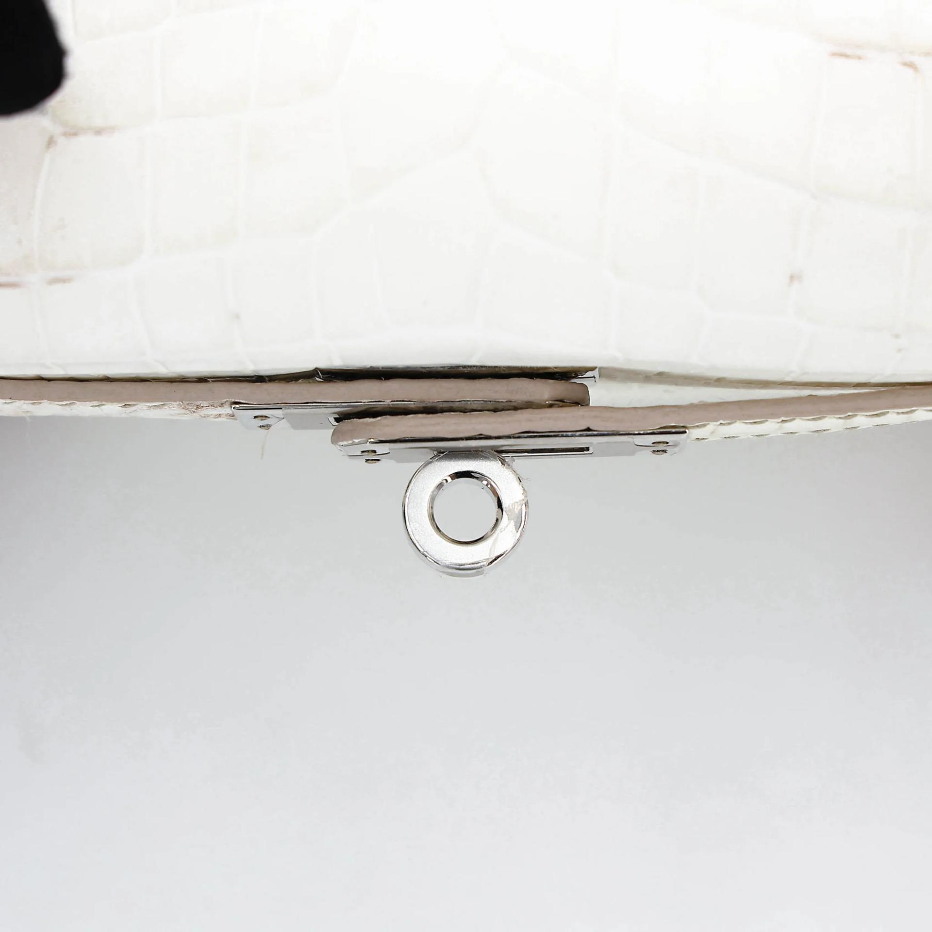 Unused ( Rank NS ) HERMÈS Limited Edition Kelly 25 Himalaya Matte Niloticus Crocodile Palladium hardware Y (2020) - 9