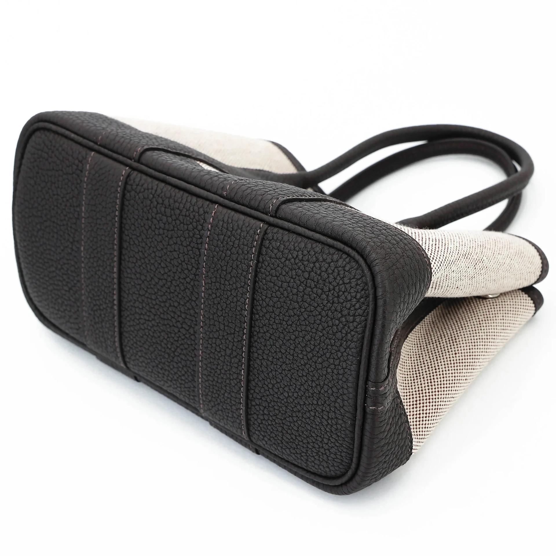 Brand New ( Rank N ) HERMÈS Neo Garden Party 23 Bai Brun(T3) Toile H canvas Negonda Palladium hardware G (2026) - 4