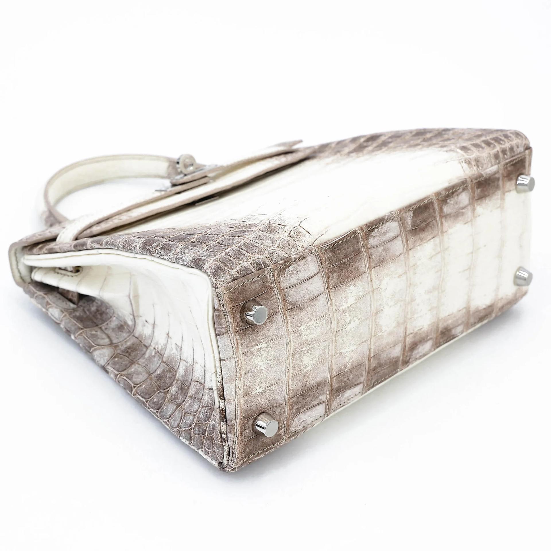 Unused ( Rank NS ) HERMÈS Limited Edition Kelly 25 Himalaya Matte Niloticus Crocodile Palladium hardware Y (2020) - 5