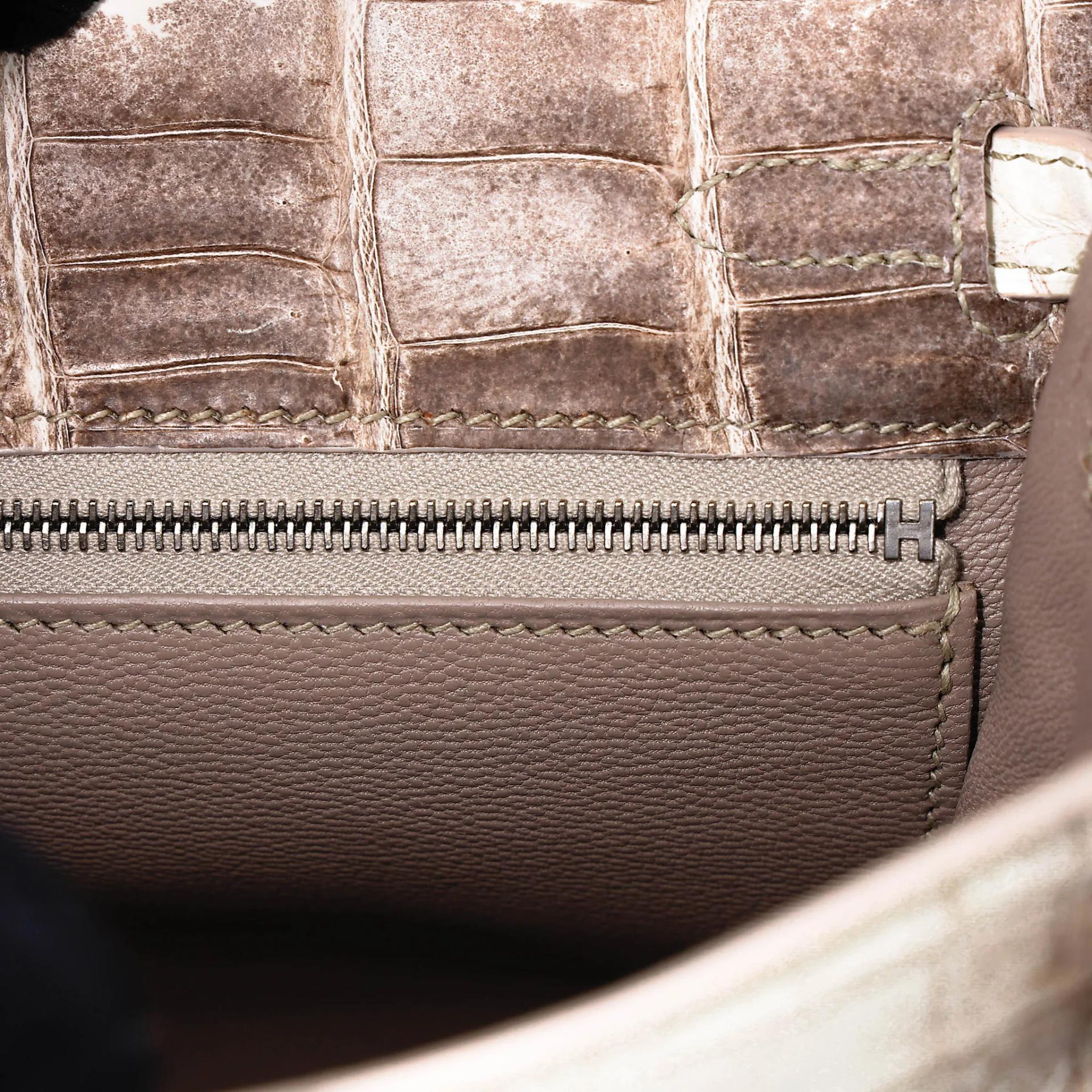 Unused ( Rank NS ) HERMÈS Limited Edition Kelly 25 Himalaya Matte Niloticus Crocodile Palladium hardware Y (2020) - 15