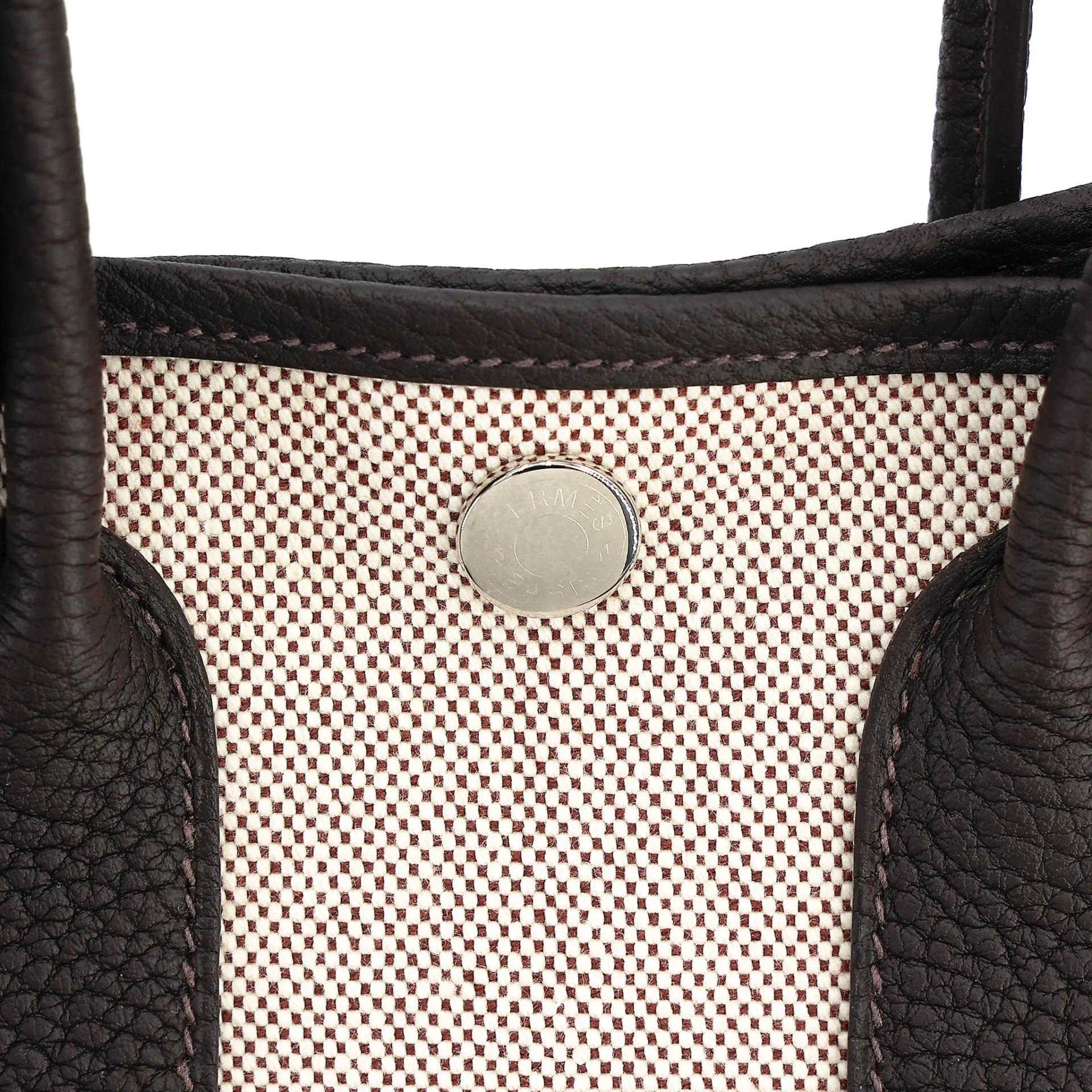 Brand New ( Rank N ) HERMÈS Neo Garden Party 23 Bai Brun(T3) Toile H canvas Negonda Palladium hardware G (2026) - 8