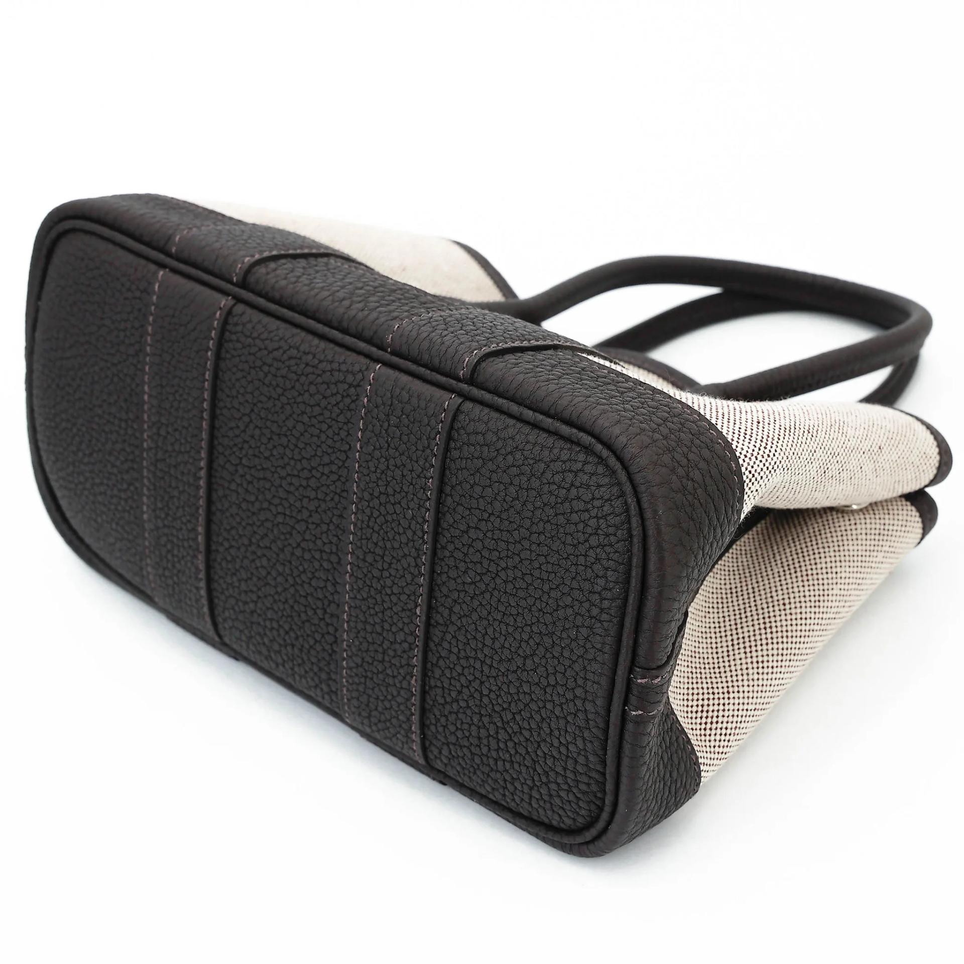 Brand New ( Rank N ) HERMÈS Neo Garden Party 23 Bai Brun(T3) Toile H canvas Negonda Palladium hardware G (2026) - 6