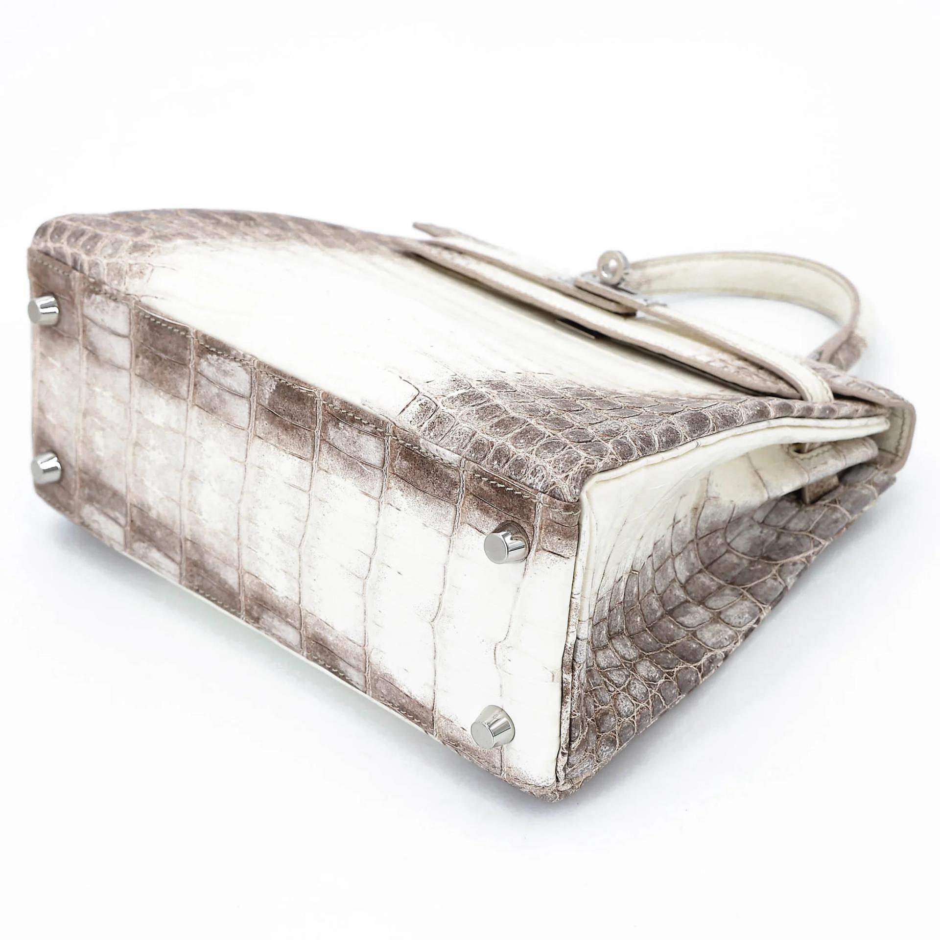 Unused ( Rank NS ) HERMÈS Limited Edition Kelly 25 Himalaya Matte Niloticus Crocodile Palladium hardware Y (2020) - 4