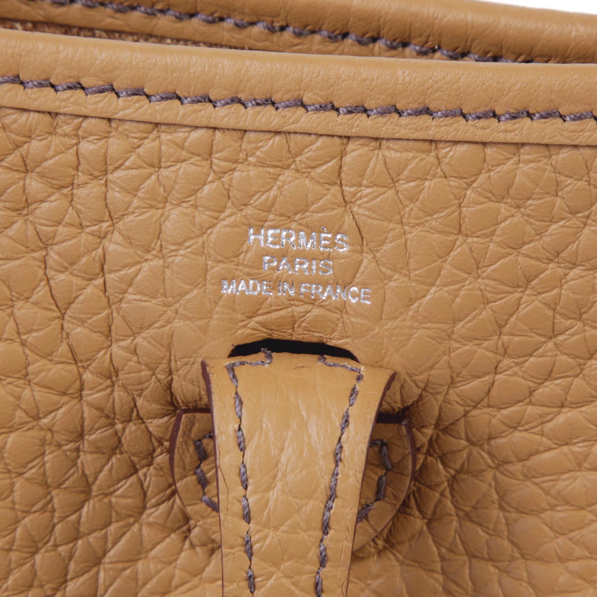 Brand New ( Rank N ) HERMÈS Mini Evelyne 16 Amazone 112cm Biscuit (4B) Clemence Palladium hardware K (2025) - 8