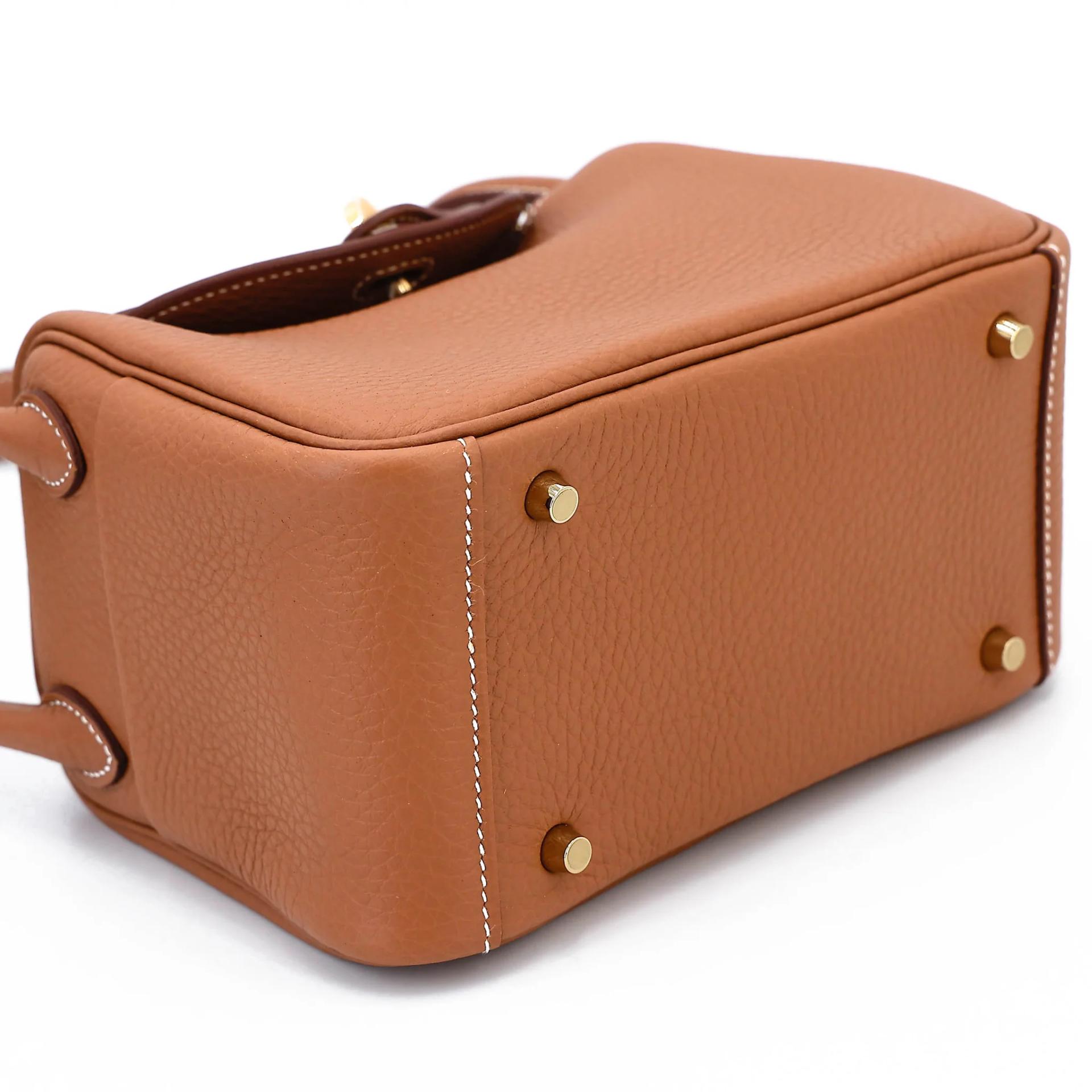 Brand New ( Rank N ) HERMÈS Mini Lindy II Gold (37) Clemence Gold hardware G (2026) - 5