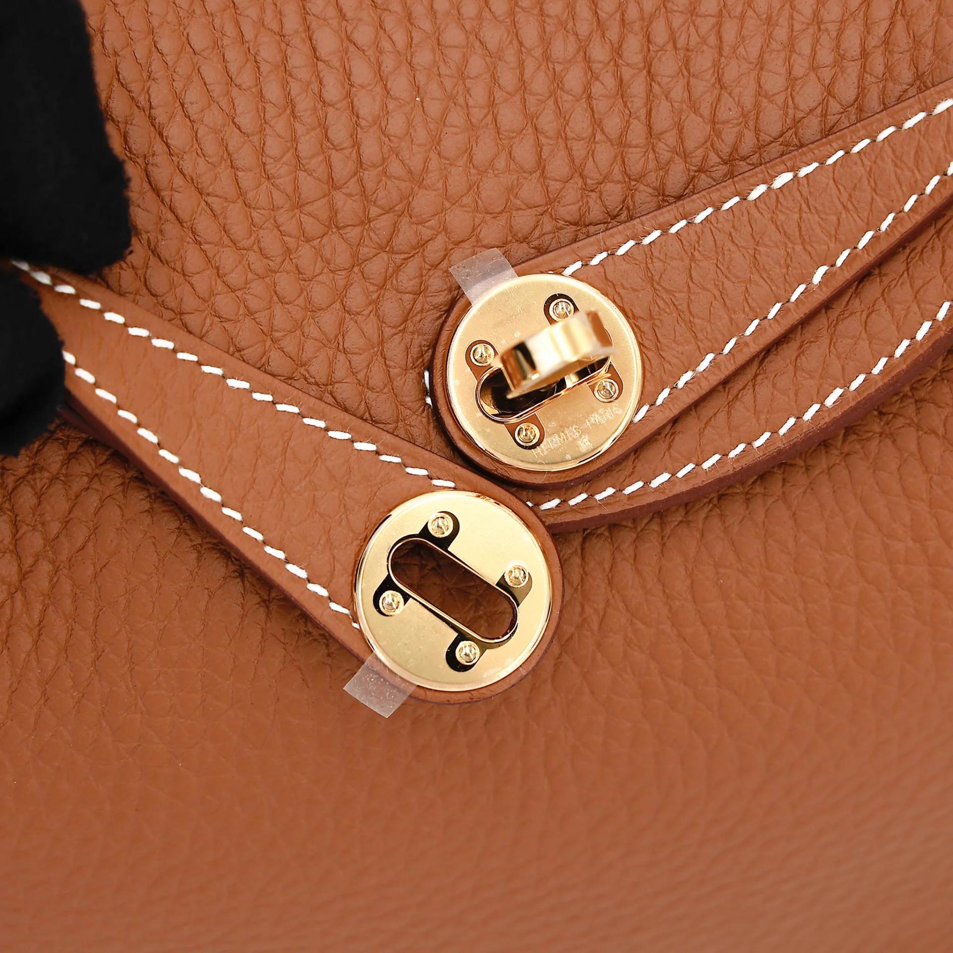 Brand New ( Rank N ) HERMÈS Mini Lindy II Gold (37) Clemence Gold hardware G (2026) - 10
