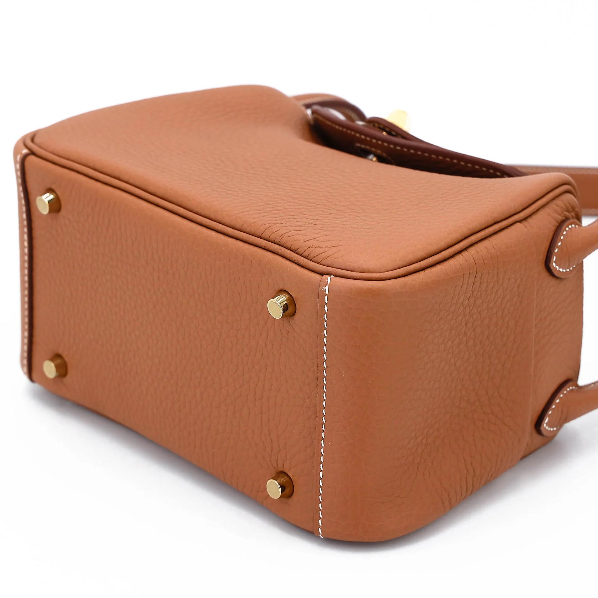 Brand New ( Rank N ) HERMÈS Mini Lindy II Gold (37) Clemence Gold hardware G (2026) - 4