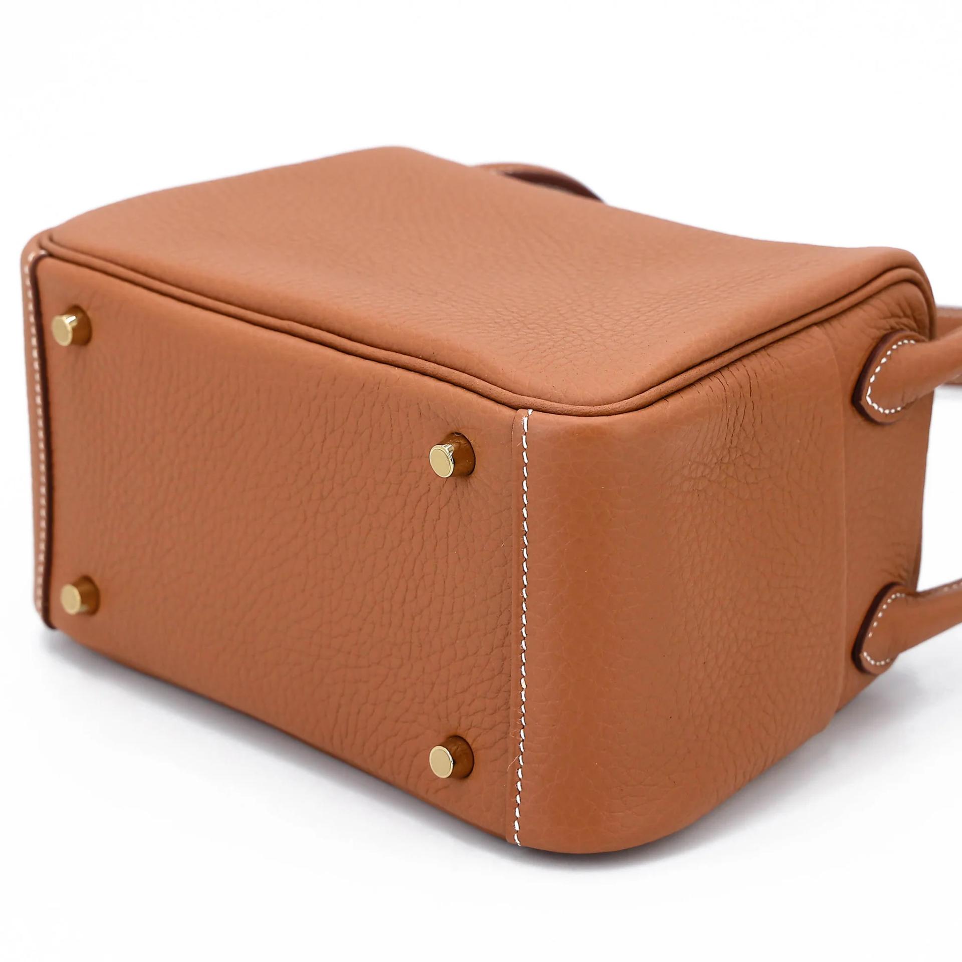 Brand New ( Rank N ) HERMÈS Mini Lindy II Gold (37) Clemence Gold hardware G (2026) - 6