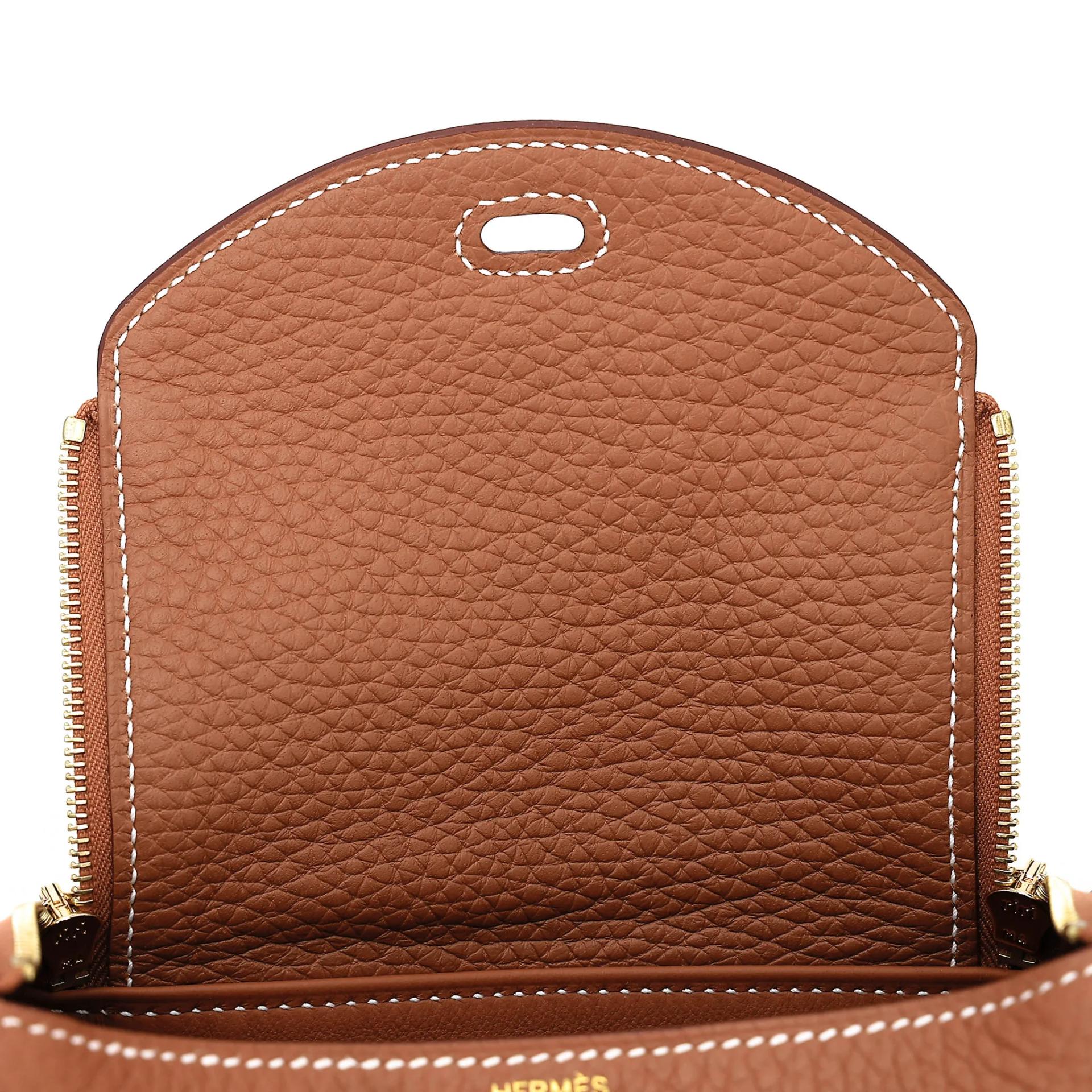Brand New ( Rank N ) HERMÈS Mini Lindy II Gold (37) Clemence Gold hardware G (2026) - 13